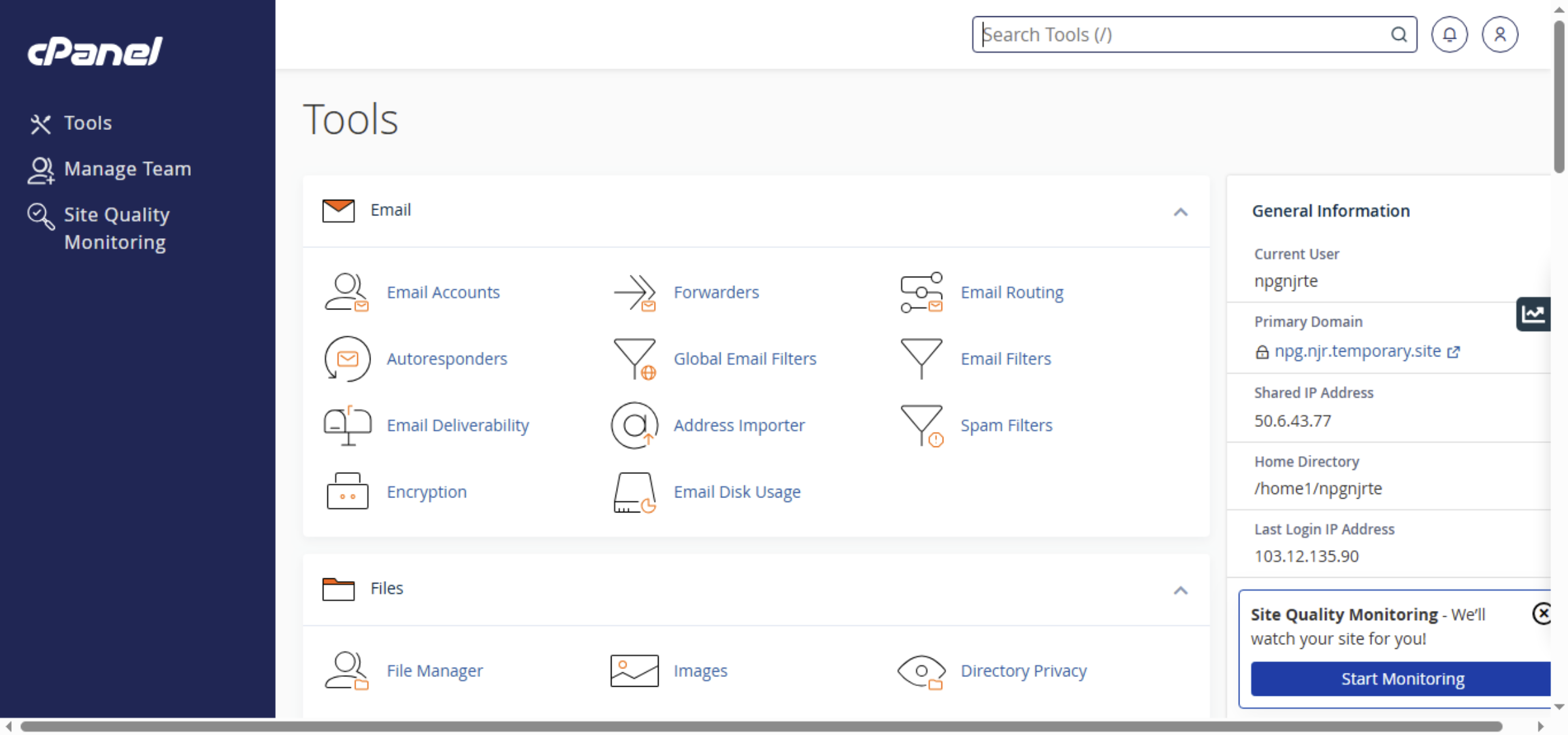 Switch to cPanel URL