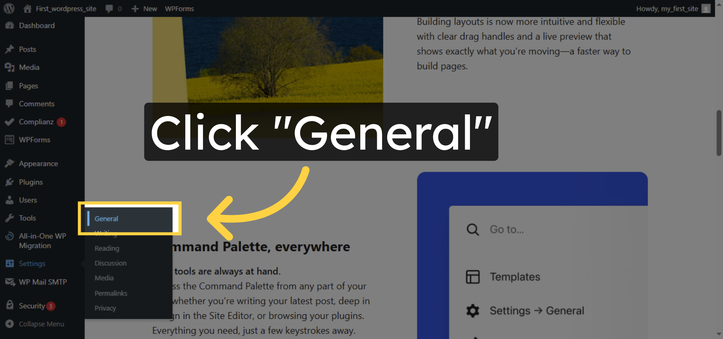 Open General Settings
