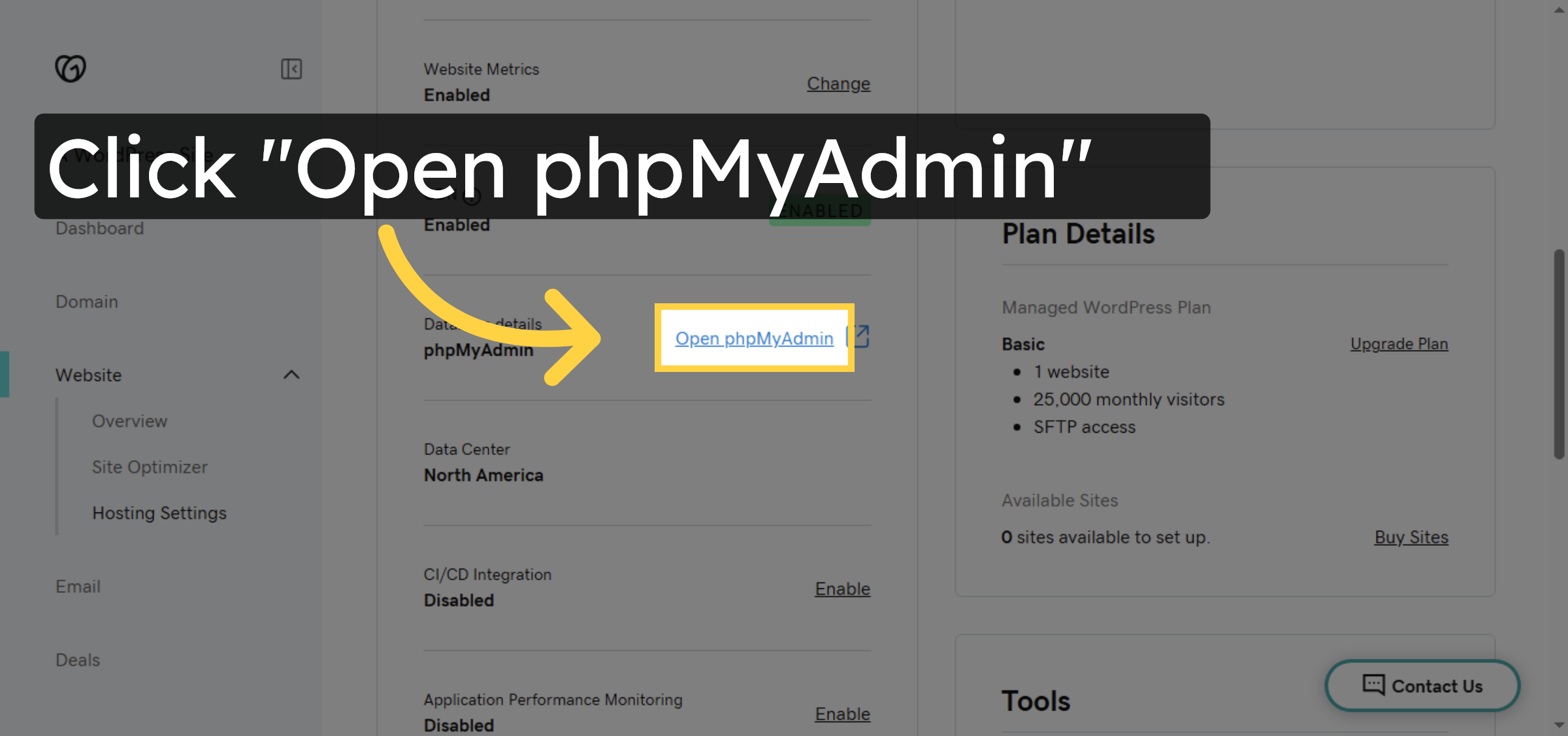 Open phpMyAdmin