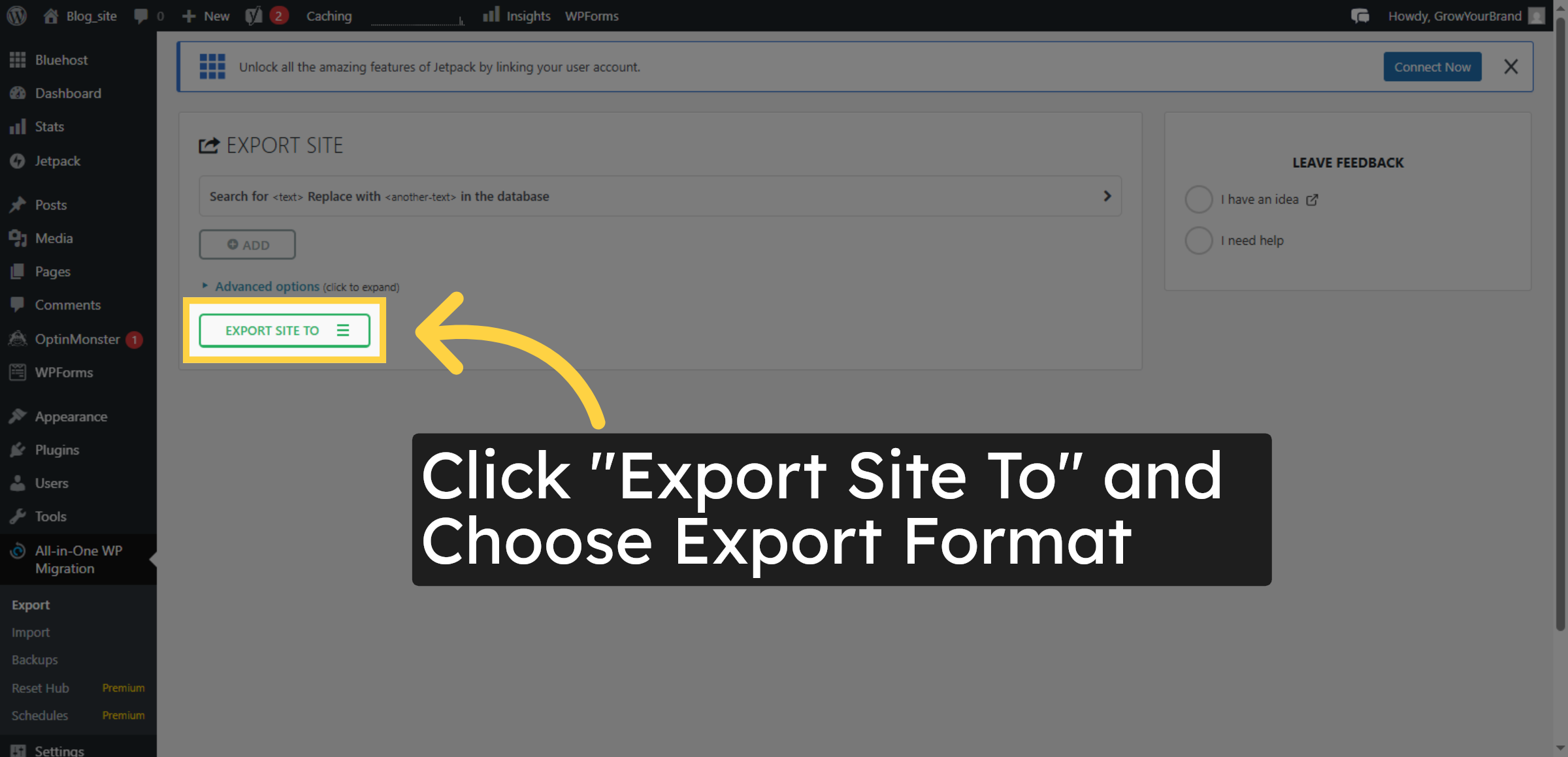 Choose Export Format
