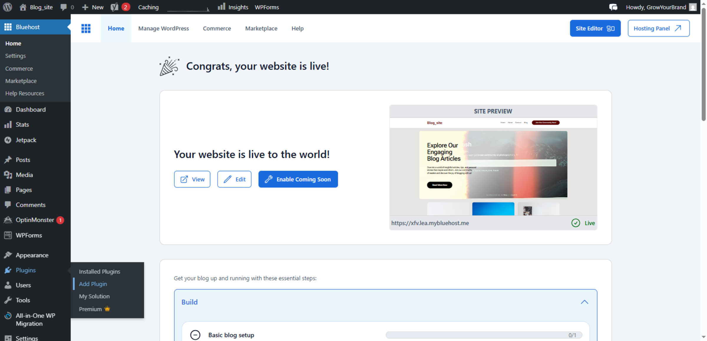 Switch to WordPress Site URL