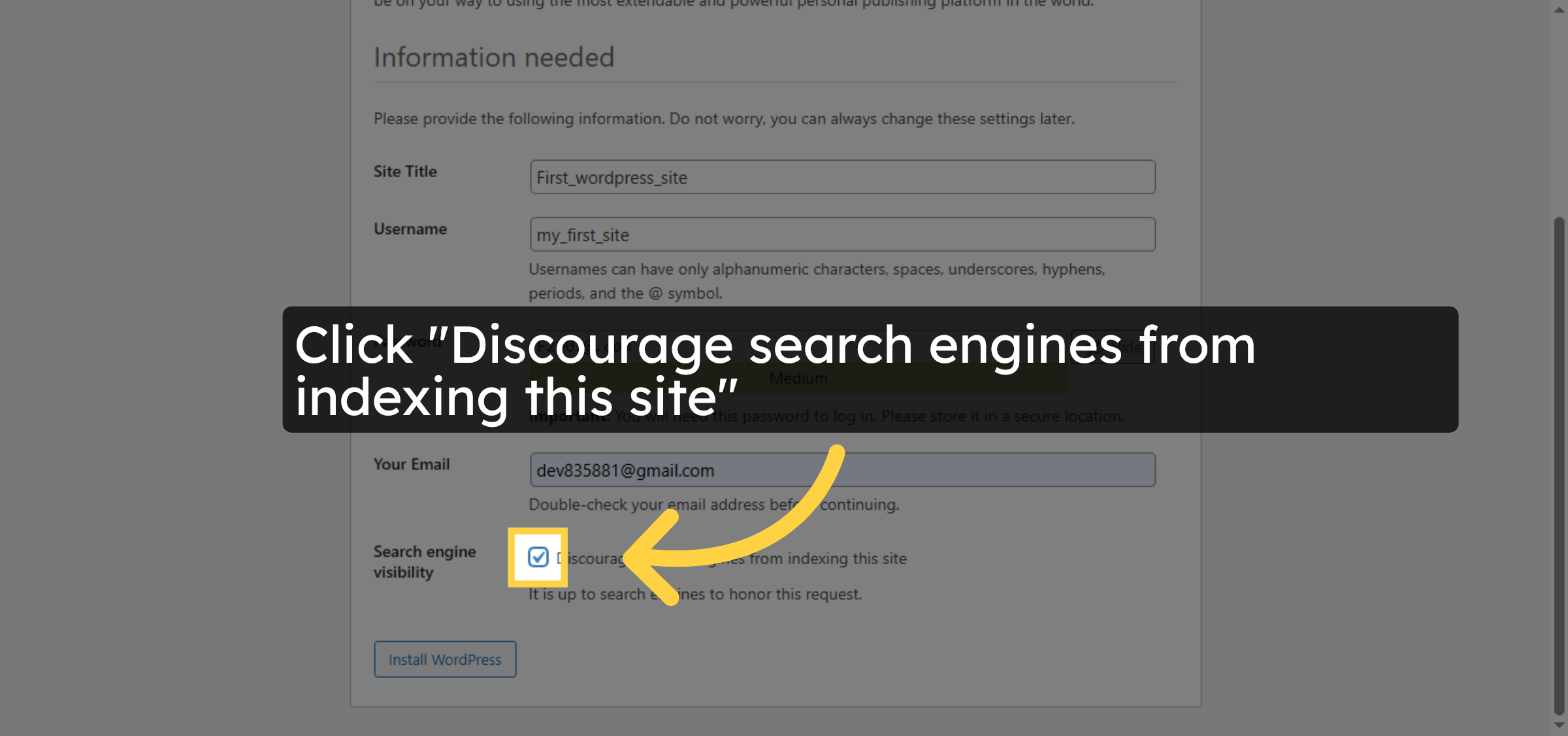 Reconfirm Search Engine Setting