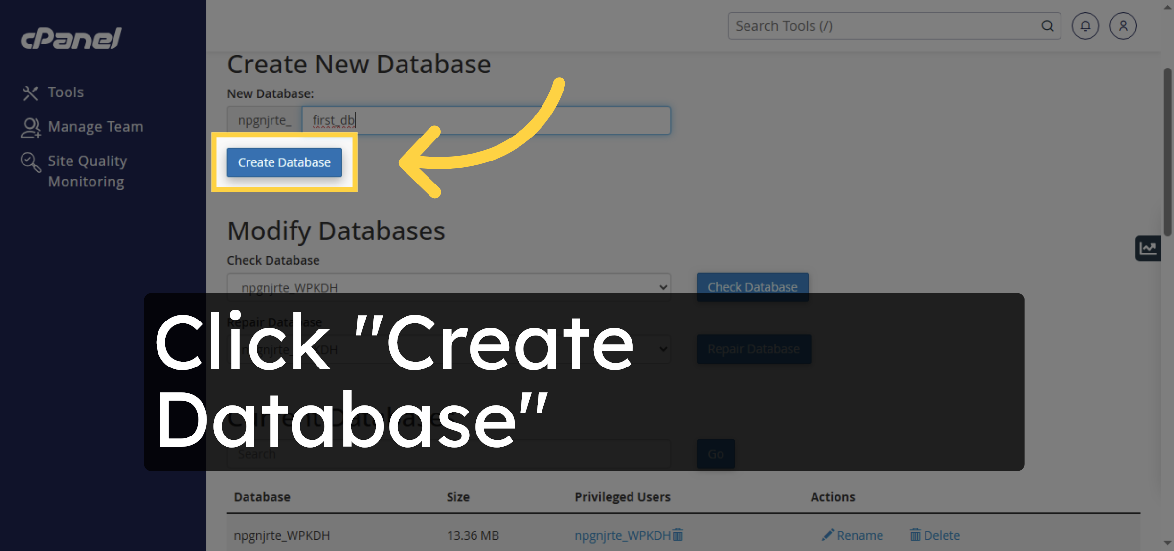 Create Database