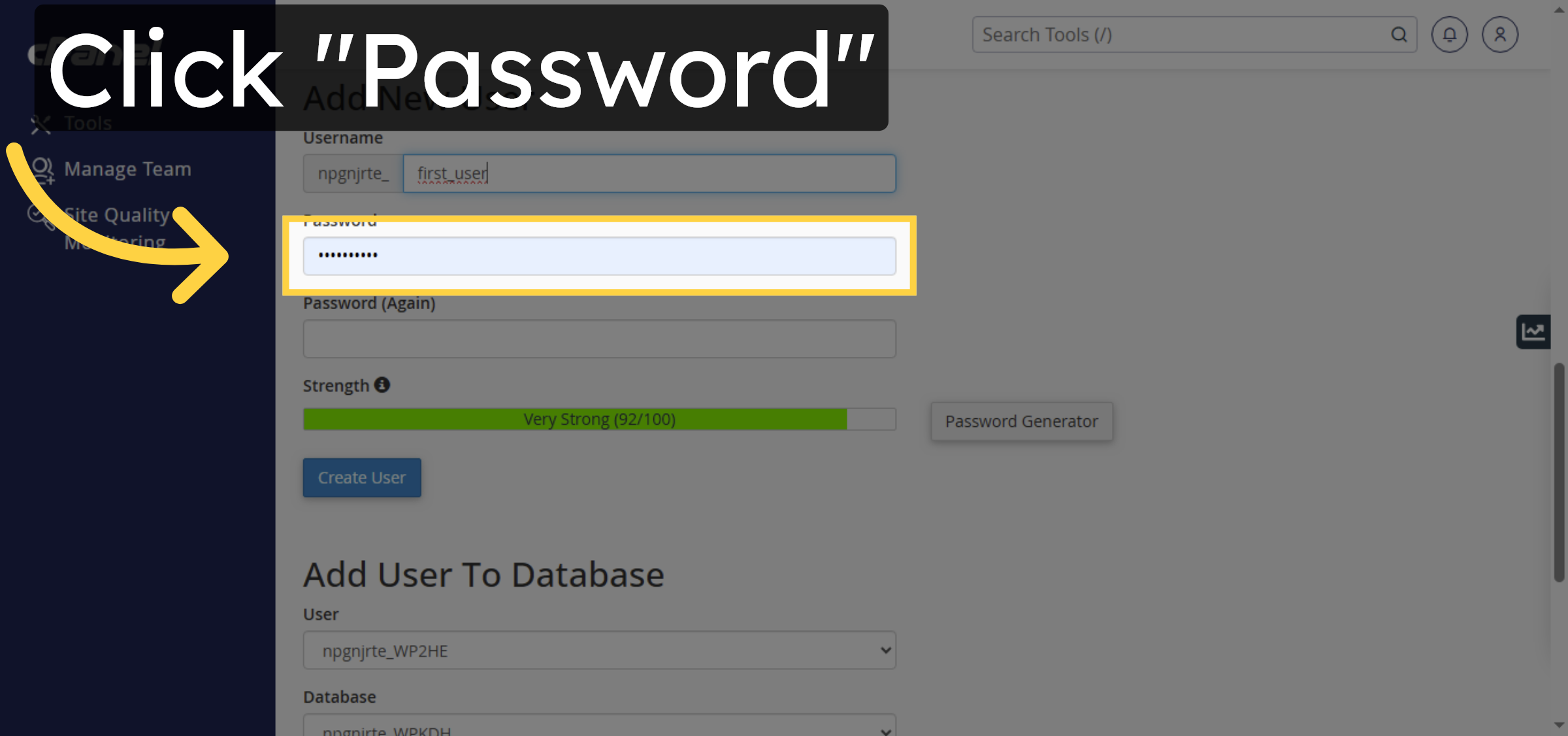 Select Password Field