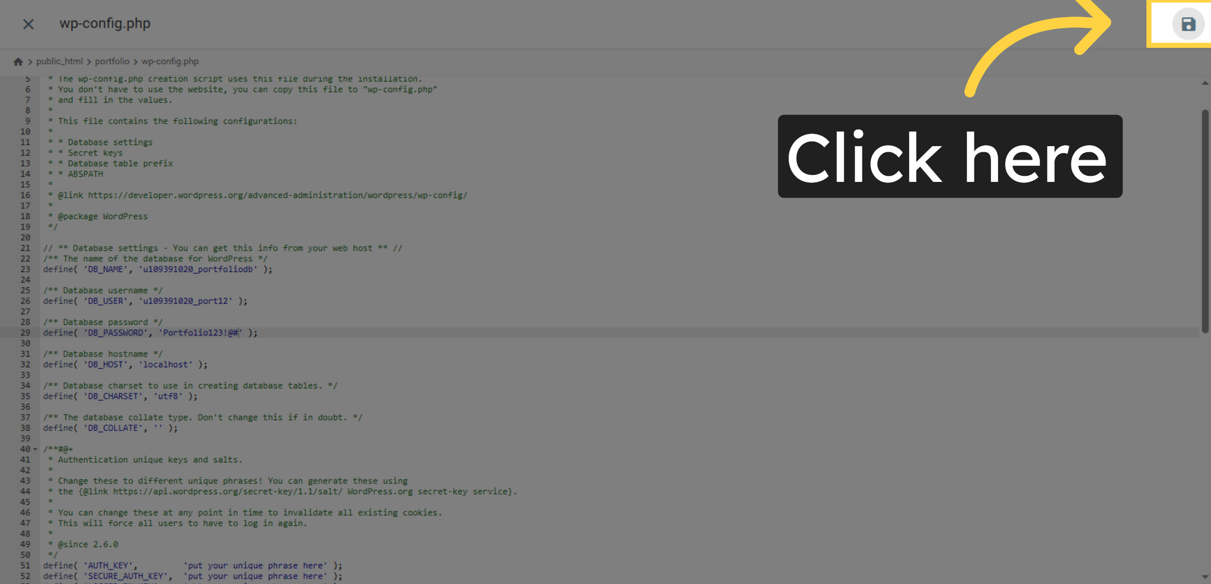 Click to Save Changes