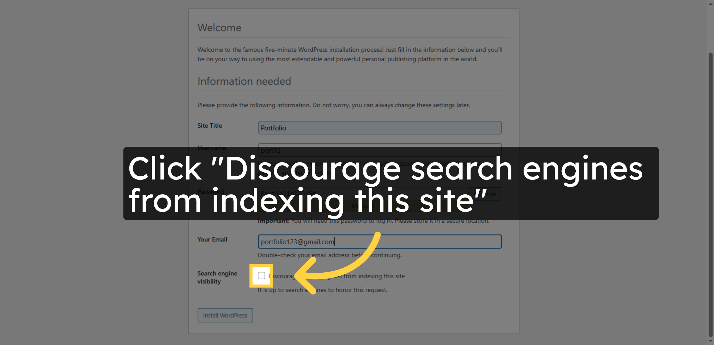 Disable Search Engine Indexing