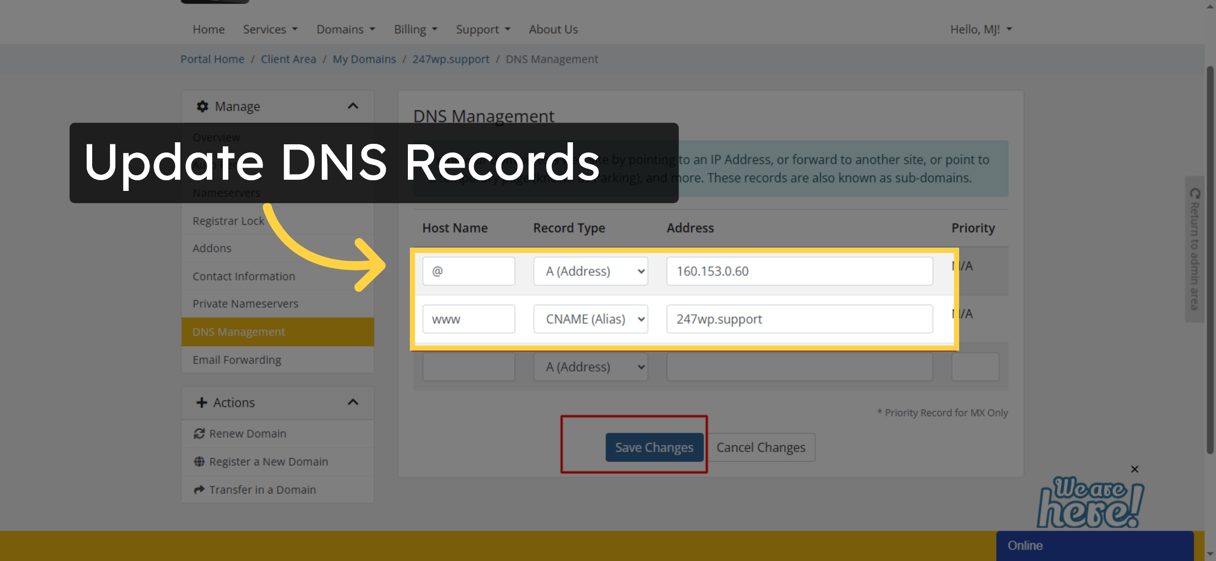 Update DNS Records