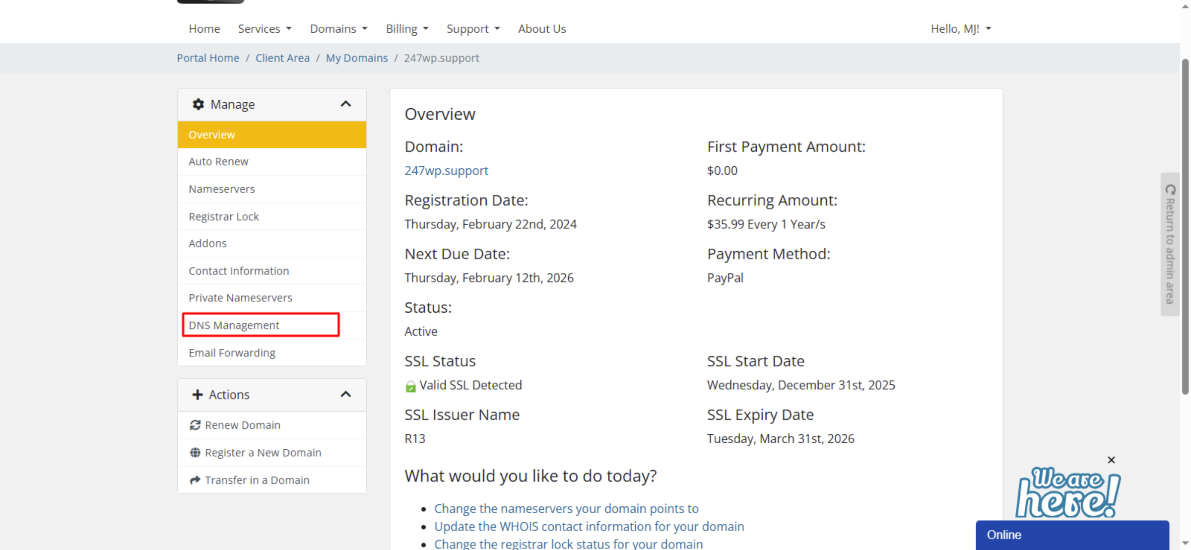 DNS Management Access