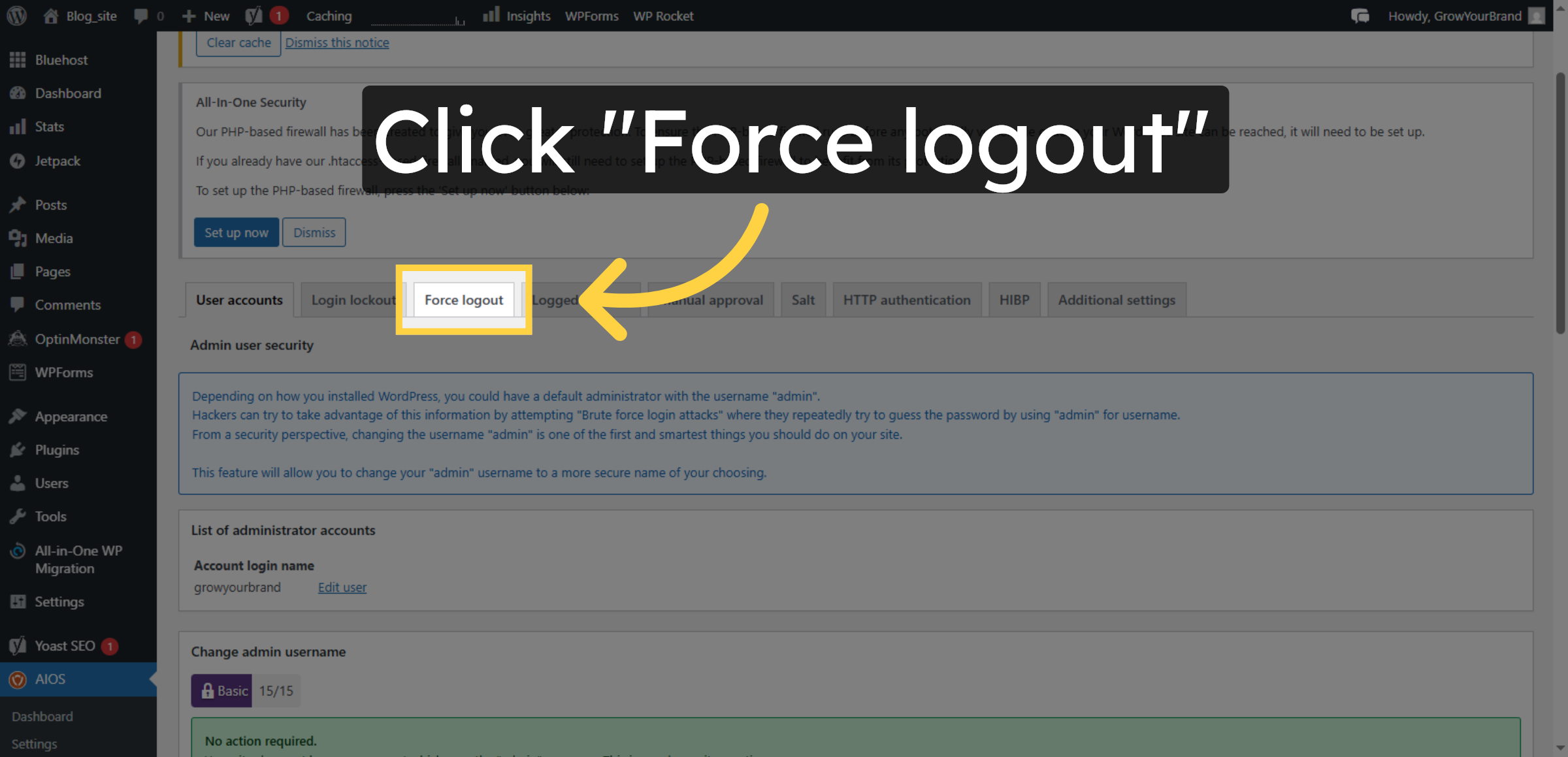 Enable Force Logout