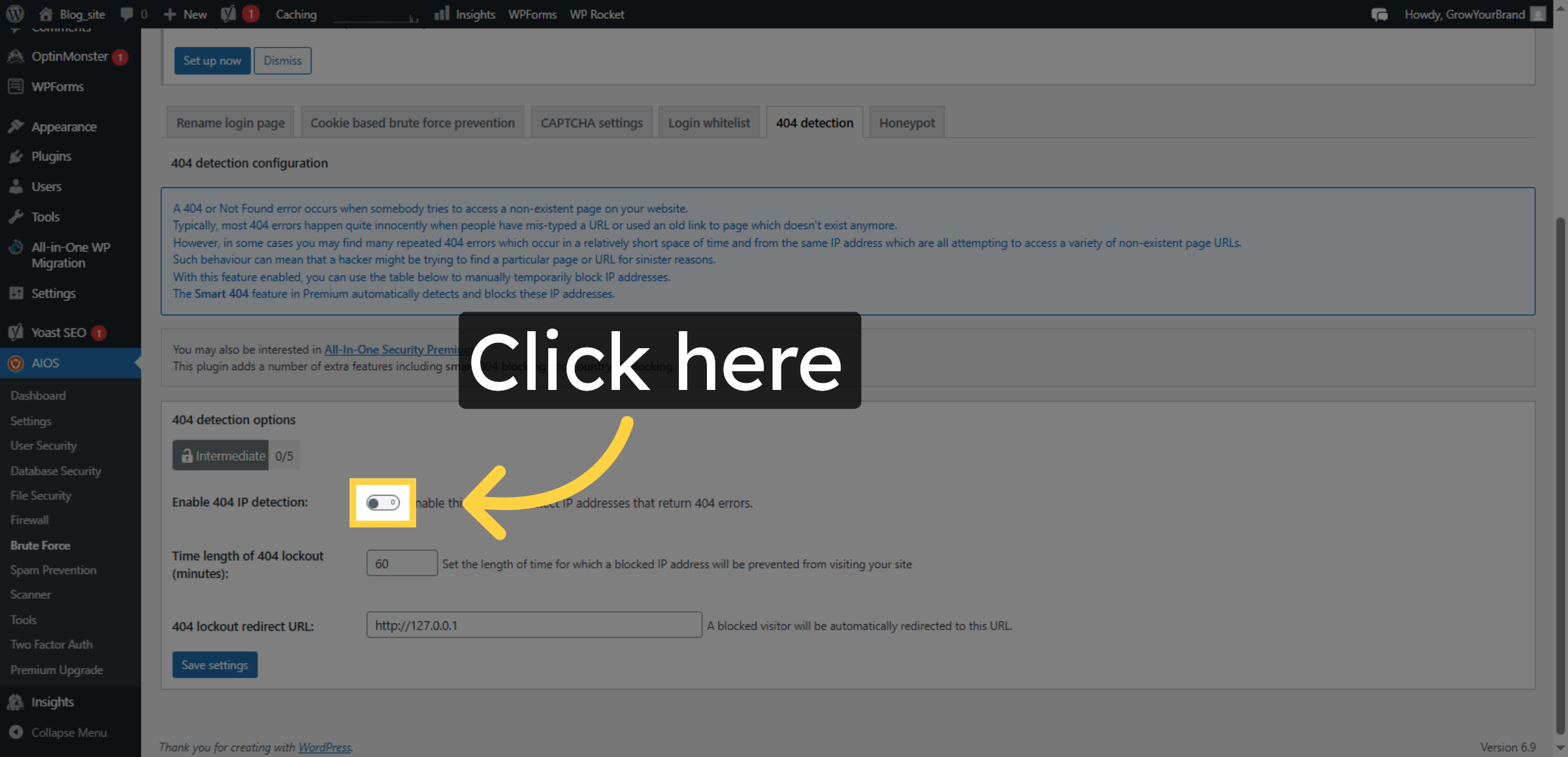Enable 404 Detection