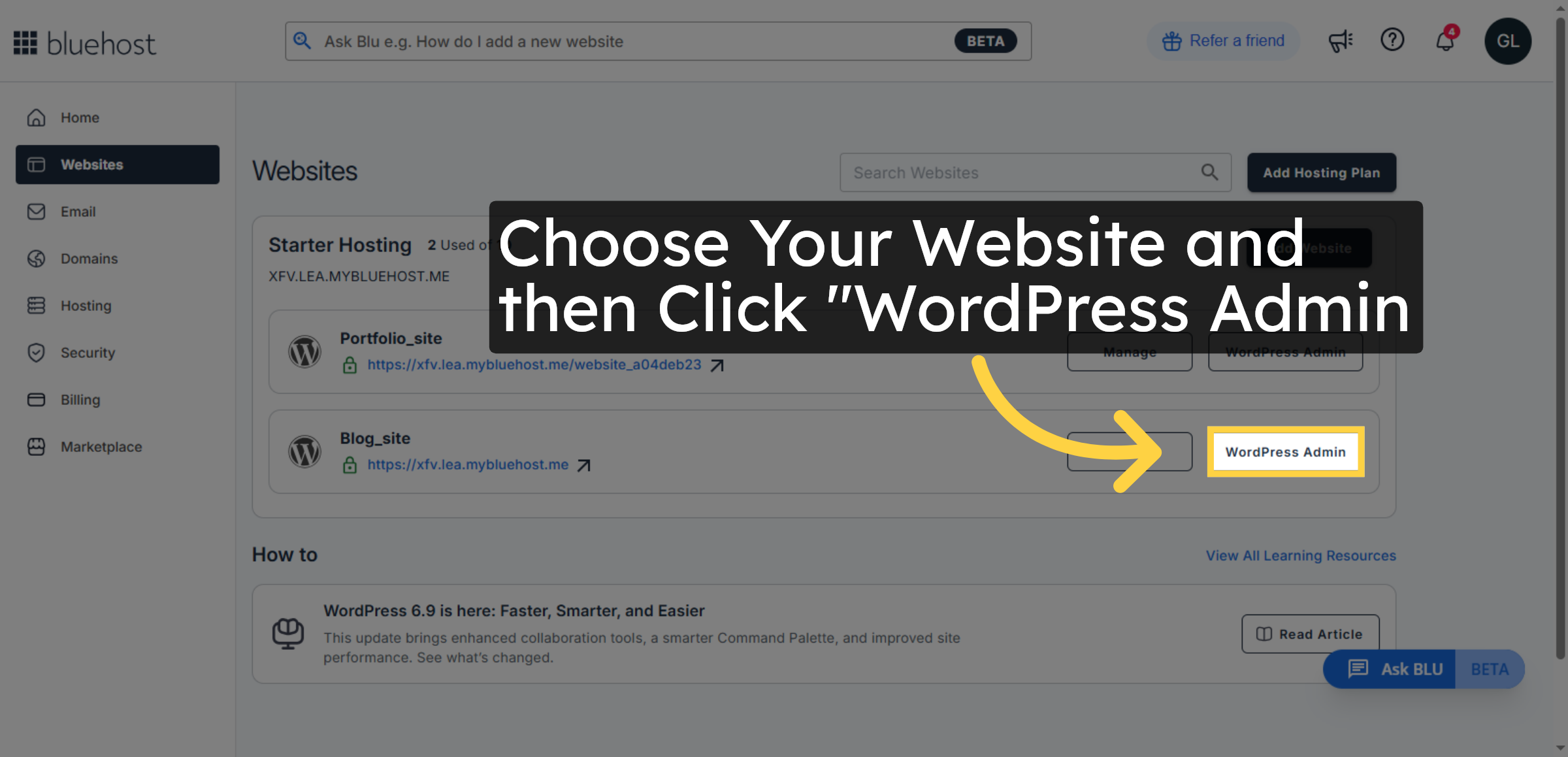 Open WordPress Admin