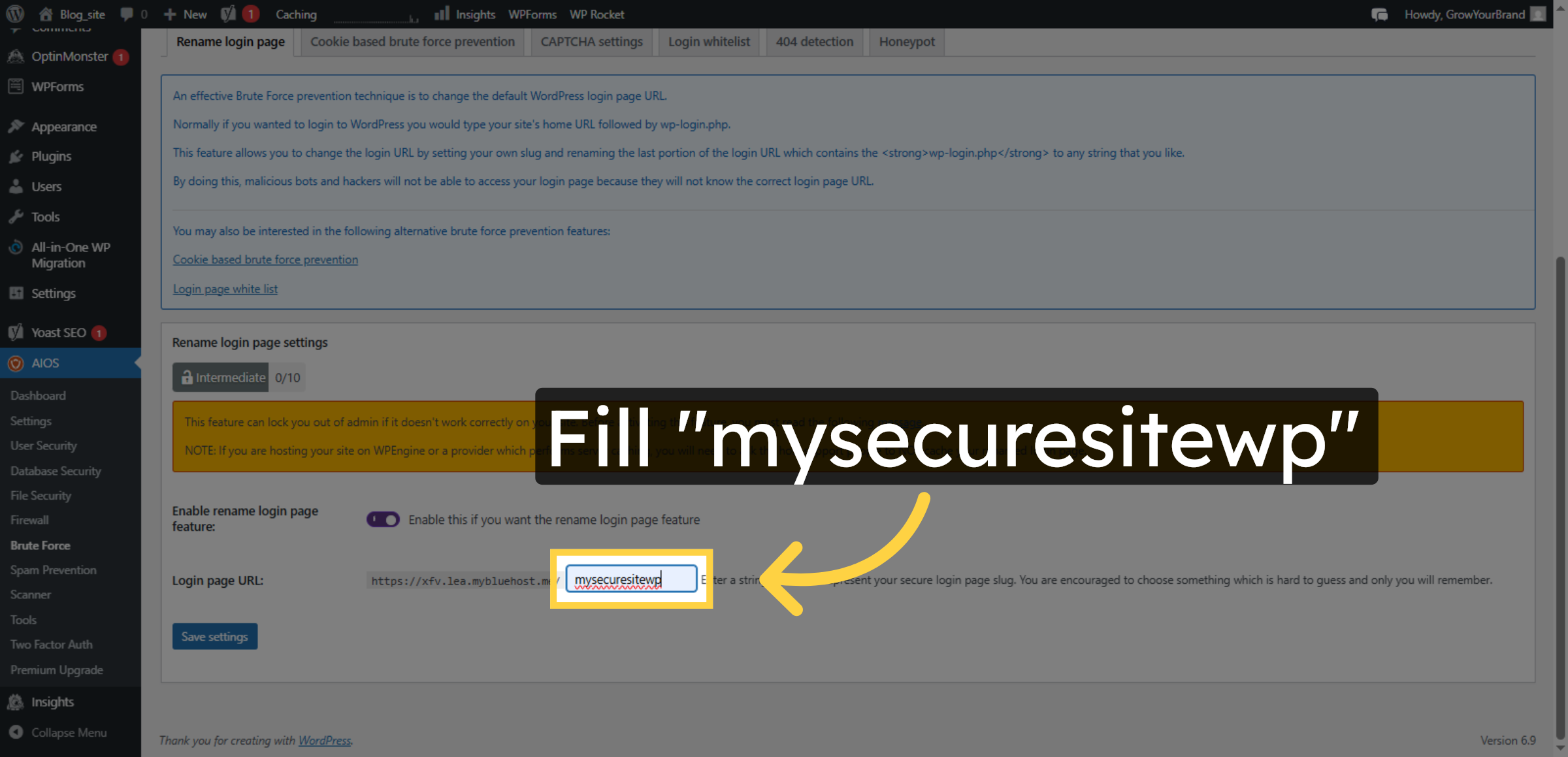 Set Custom Login URL