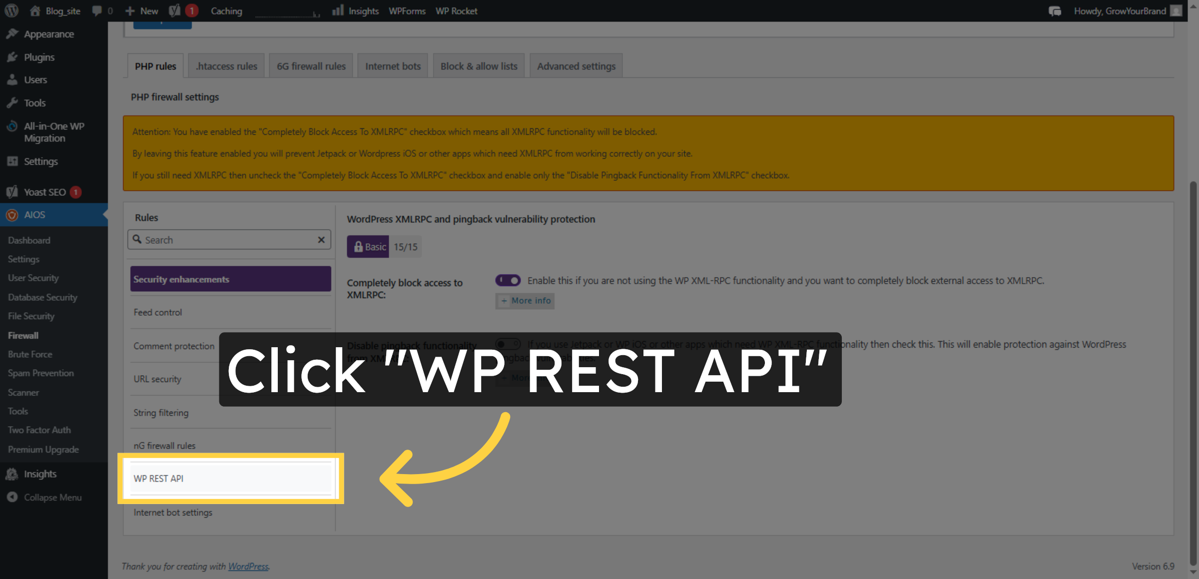 Access WP REST API Settings