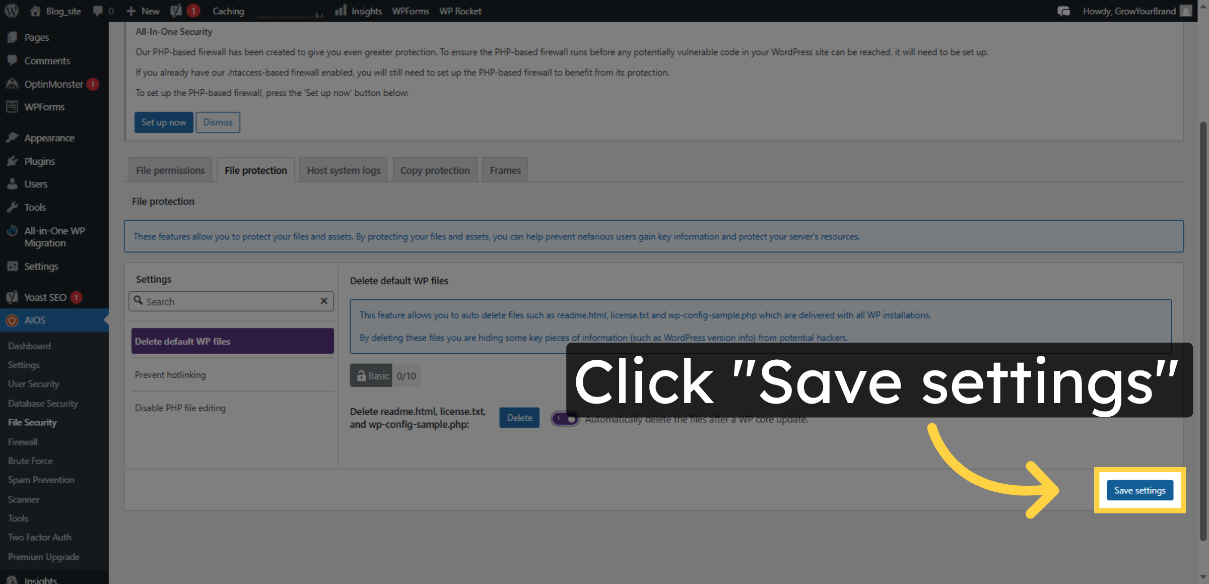 Save File Security Settings