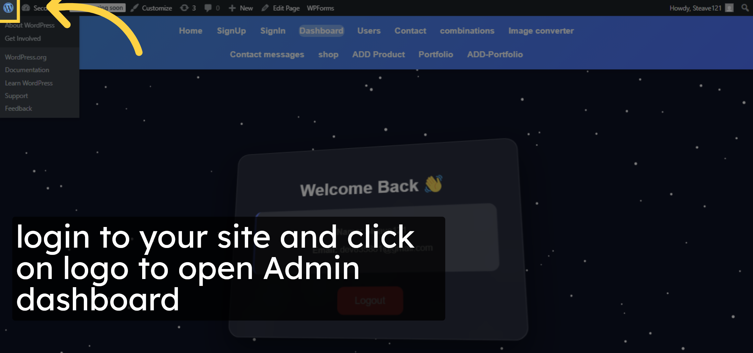 Login to your site