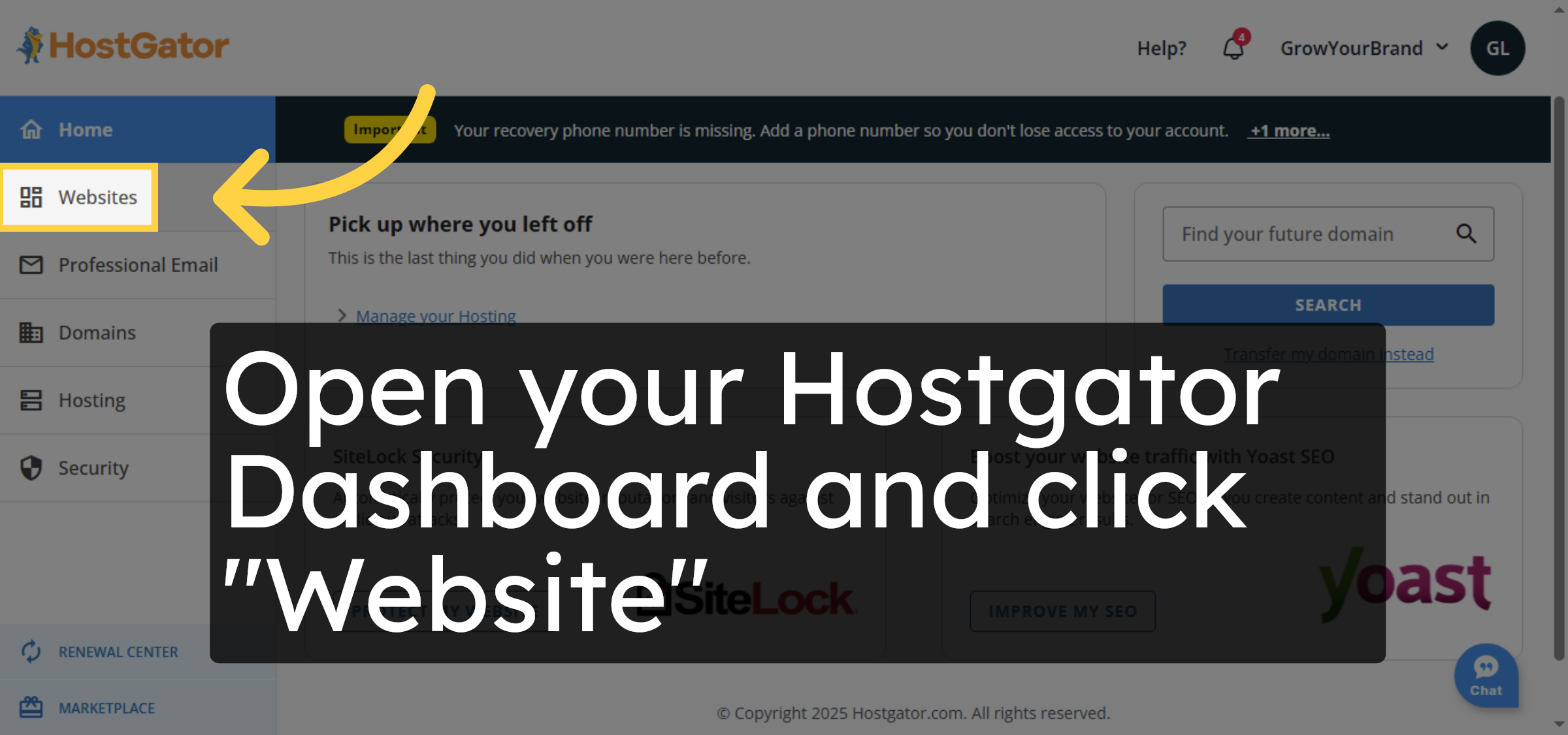 Access HostGator Dashboard