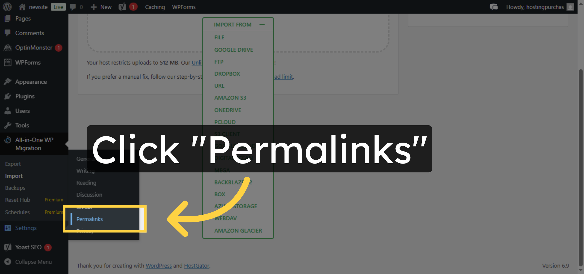 Open Permalink Settings