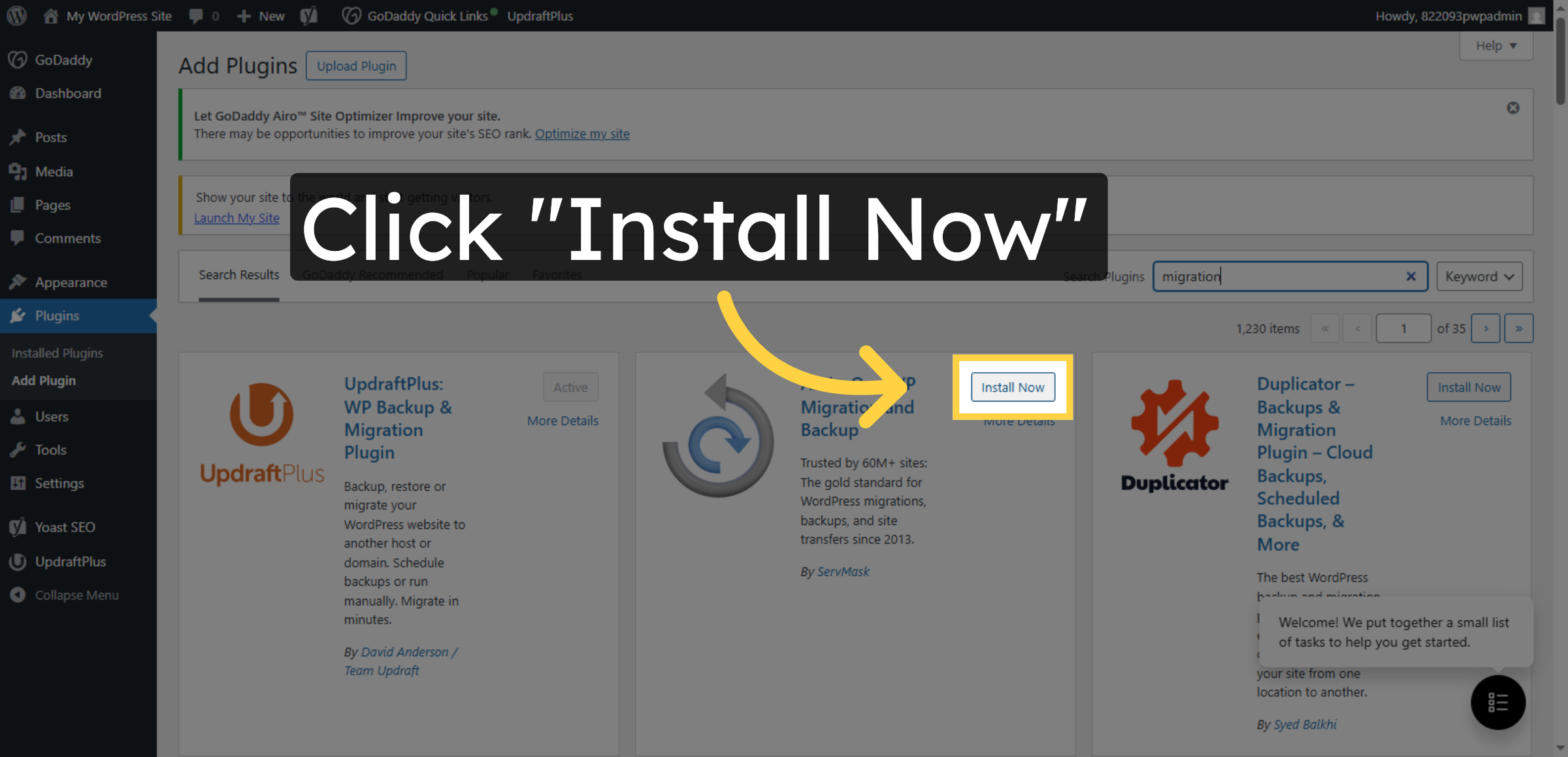 Install Migration Plugin