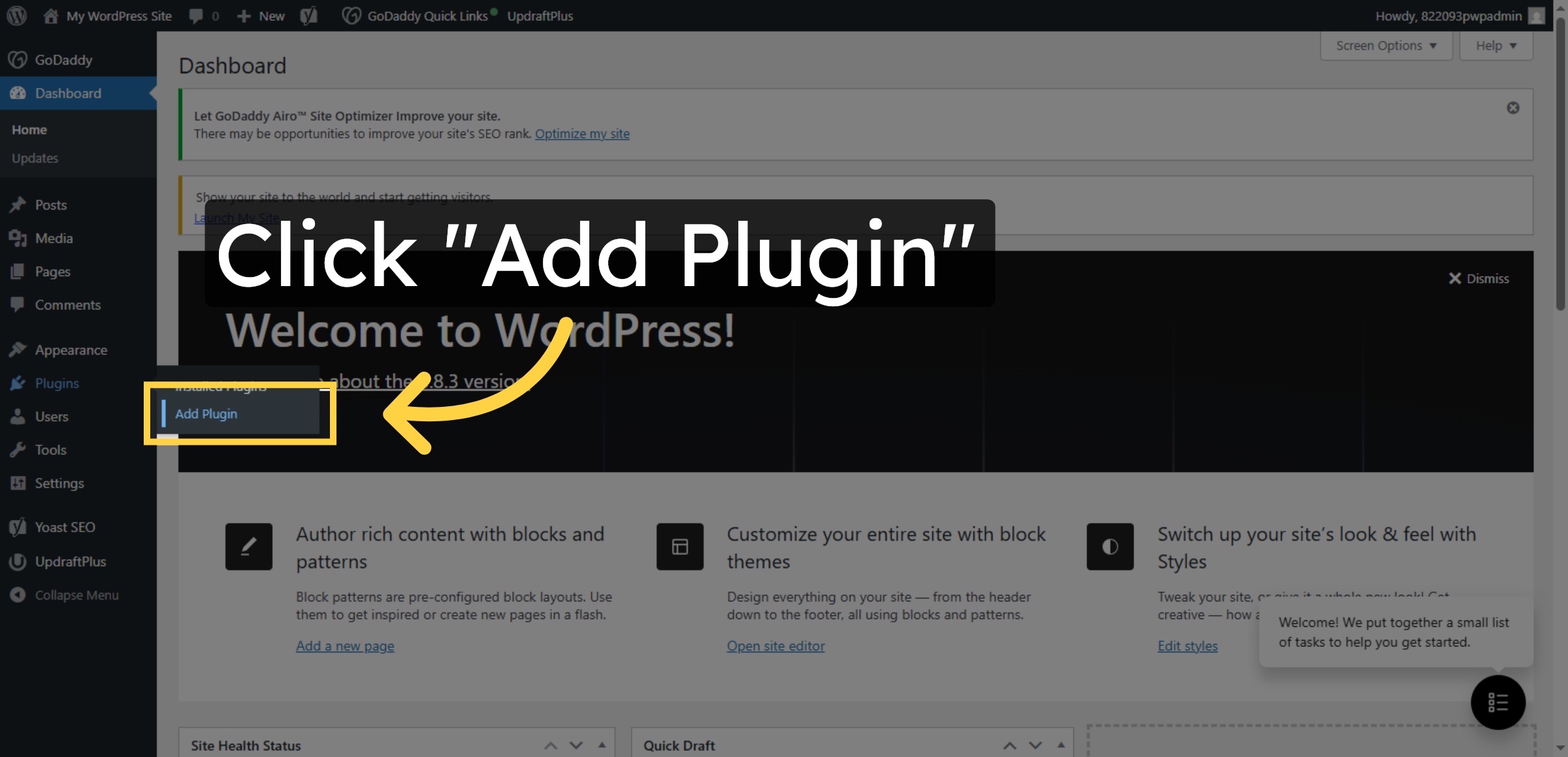 Navigate To Add Plugin