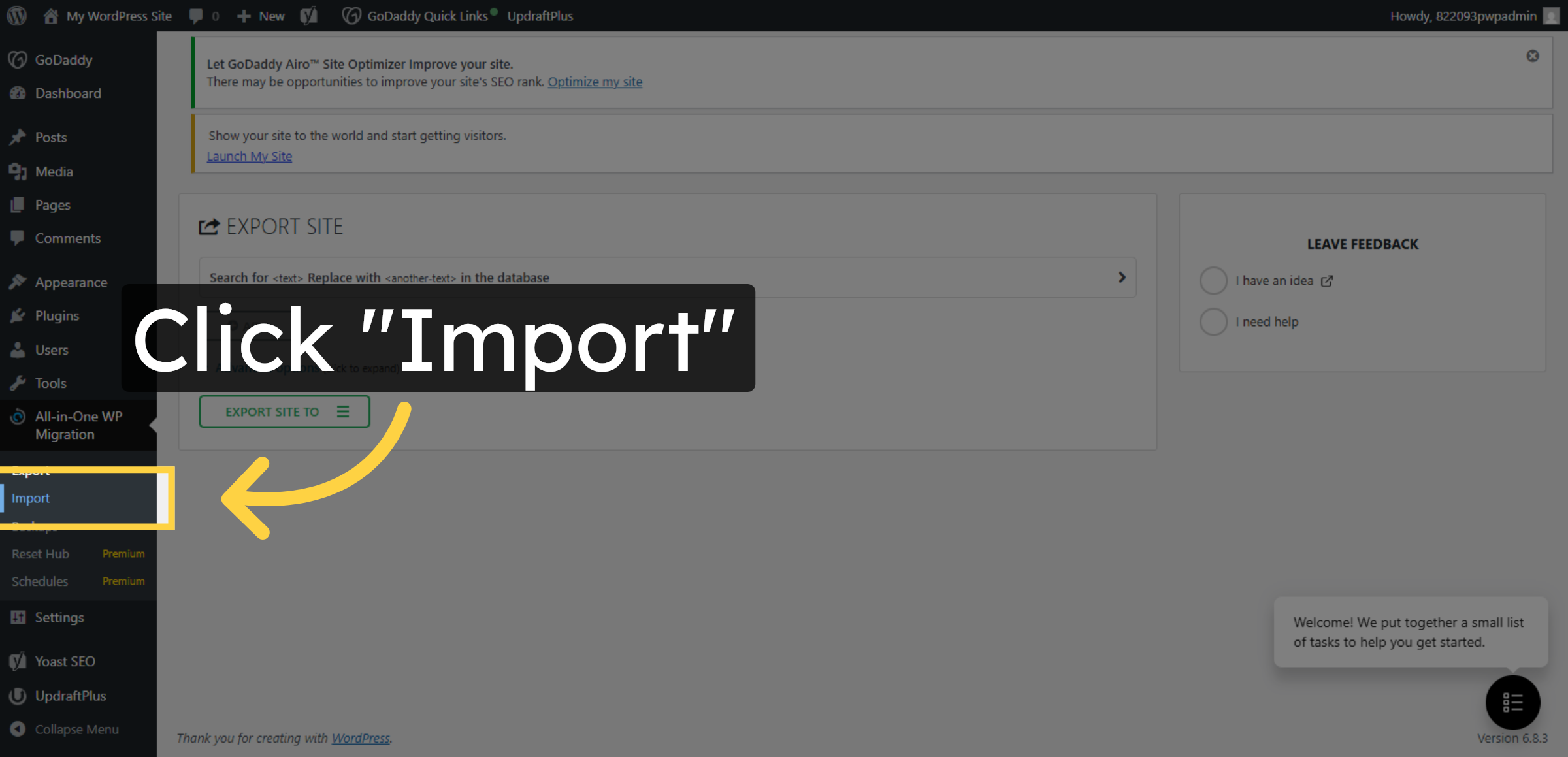 Select Import Option