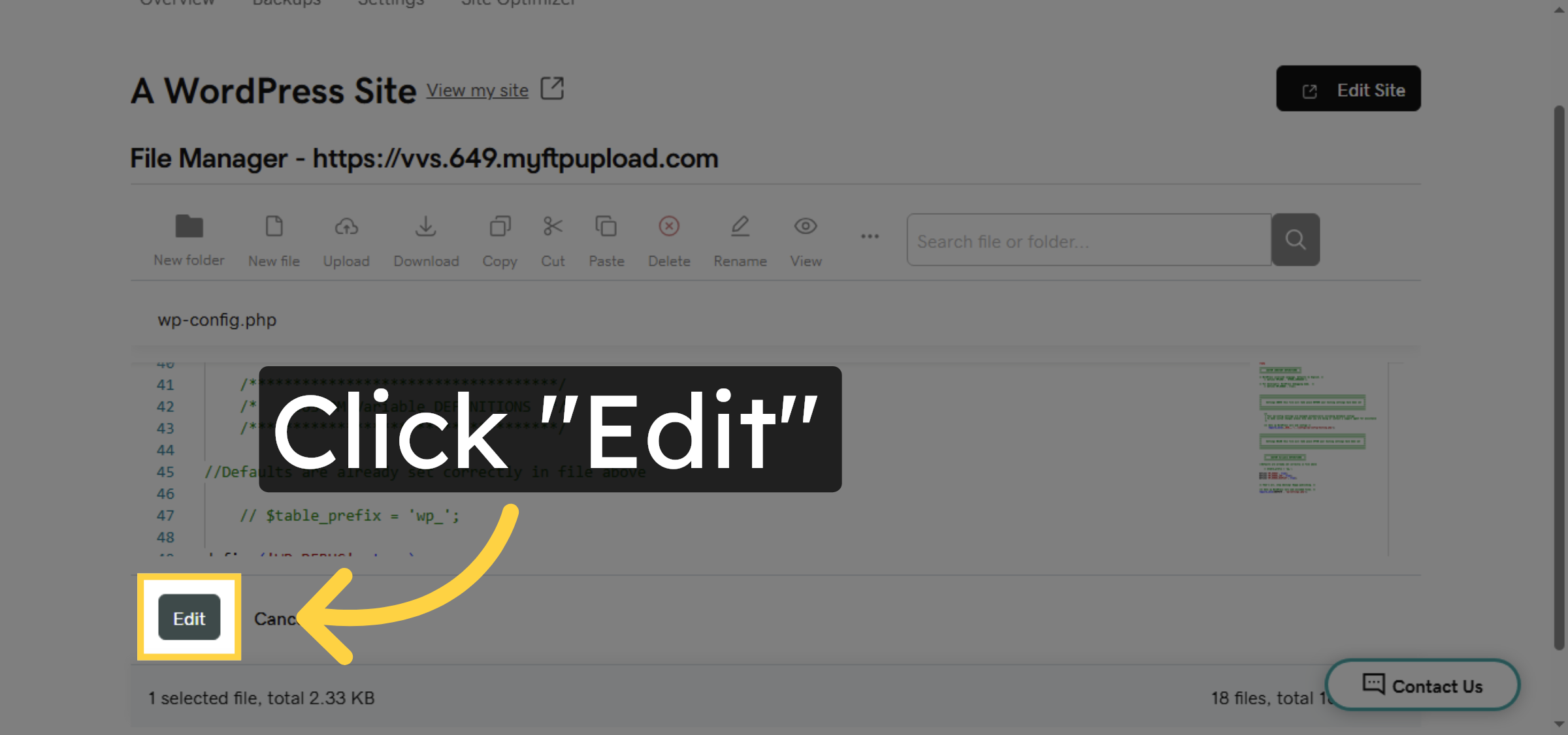 Edit Configuration File