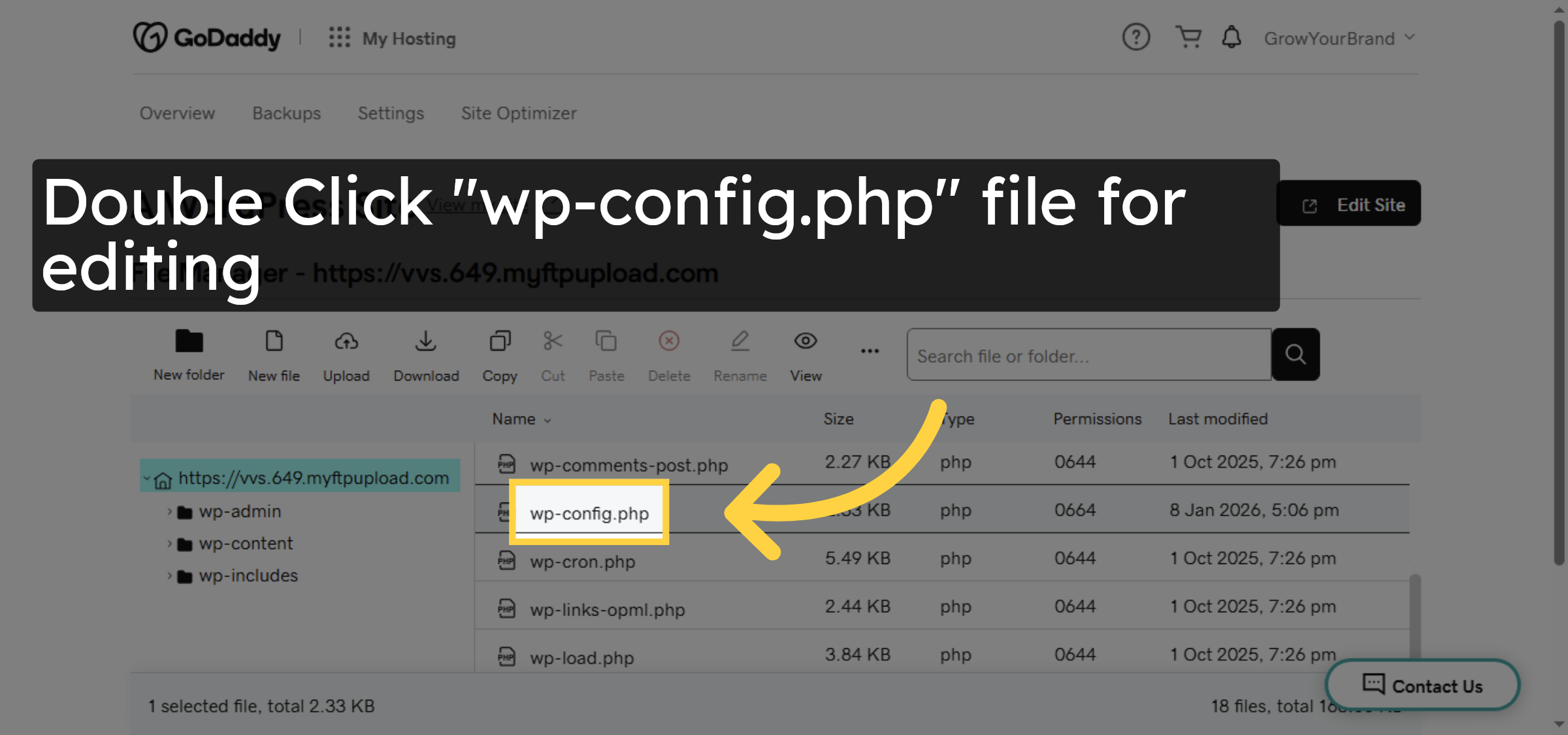 Open wp-config.php File
