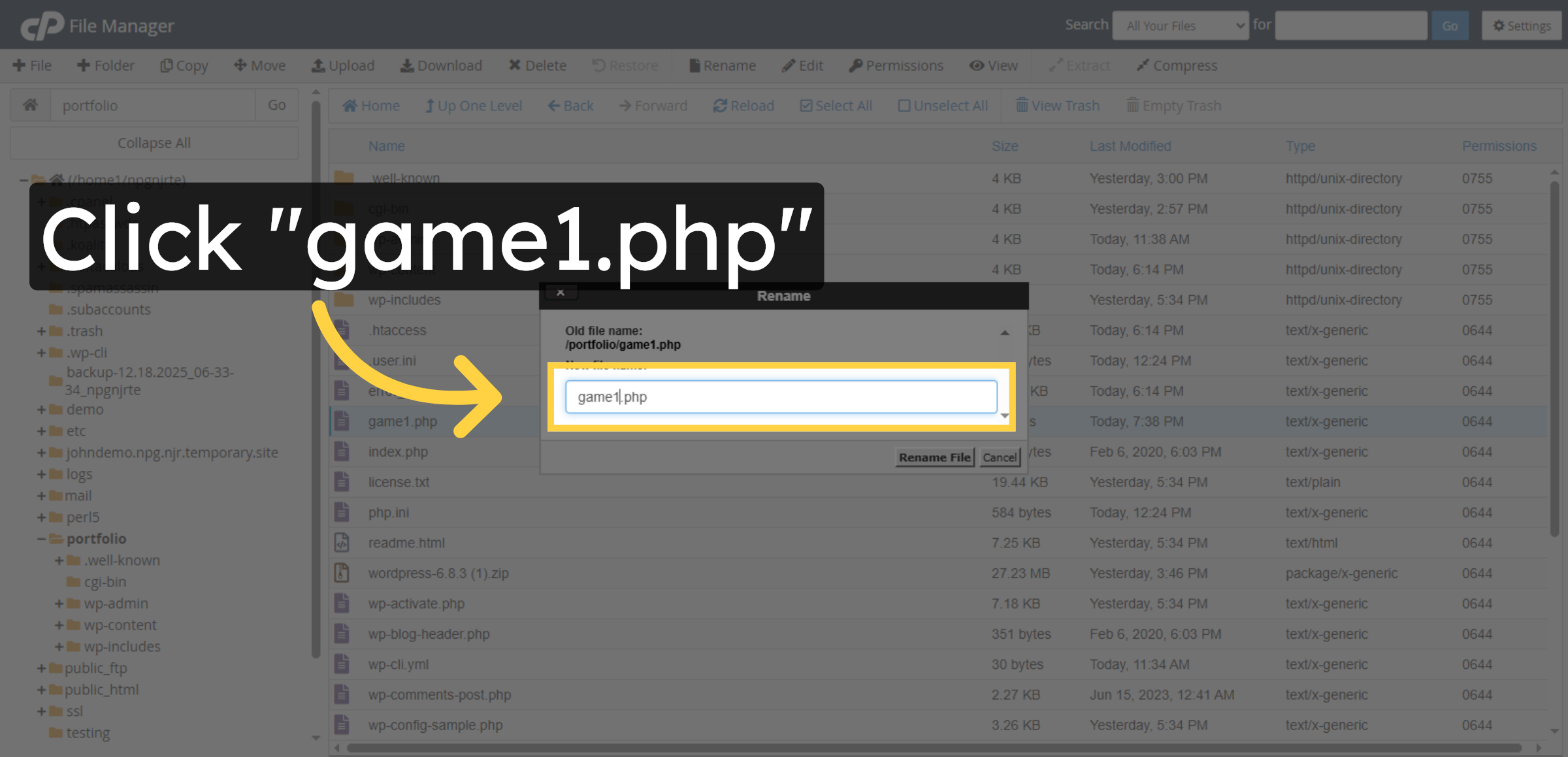 Select File for Rename