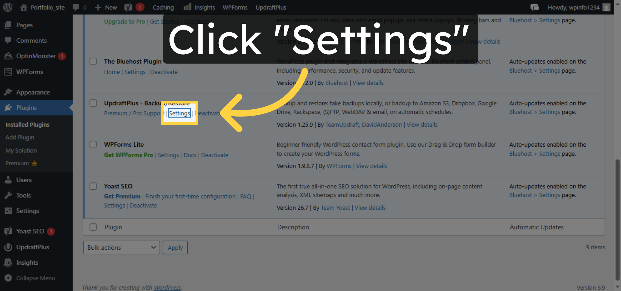 Open Plugin Settings