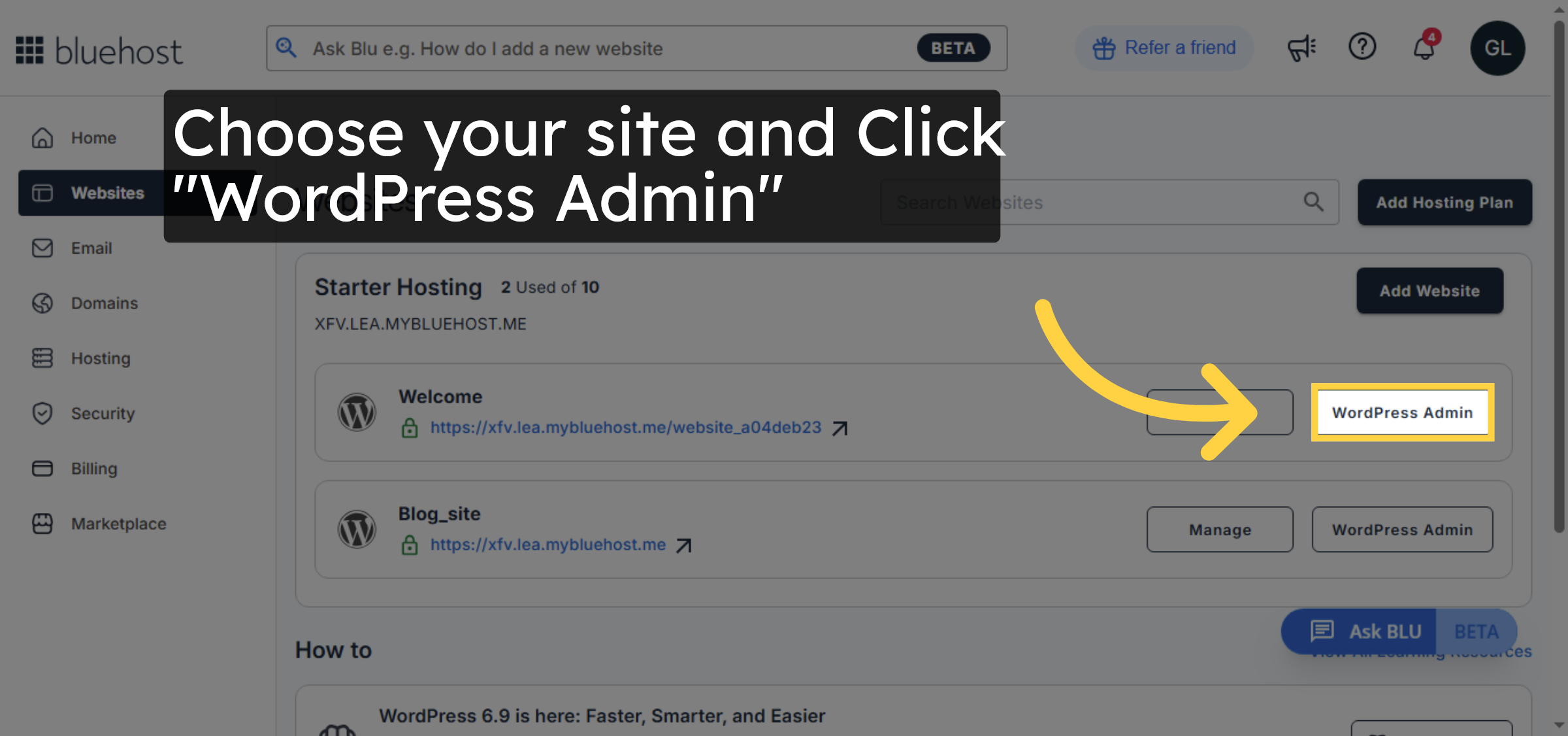 Open WordPress Admin Panel