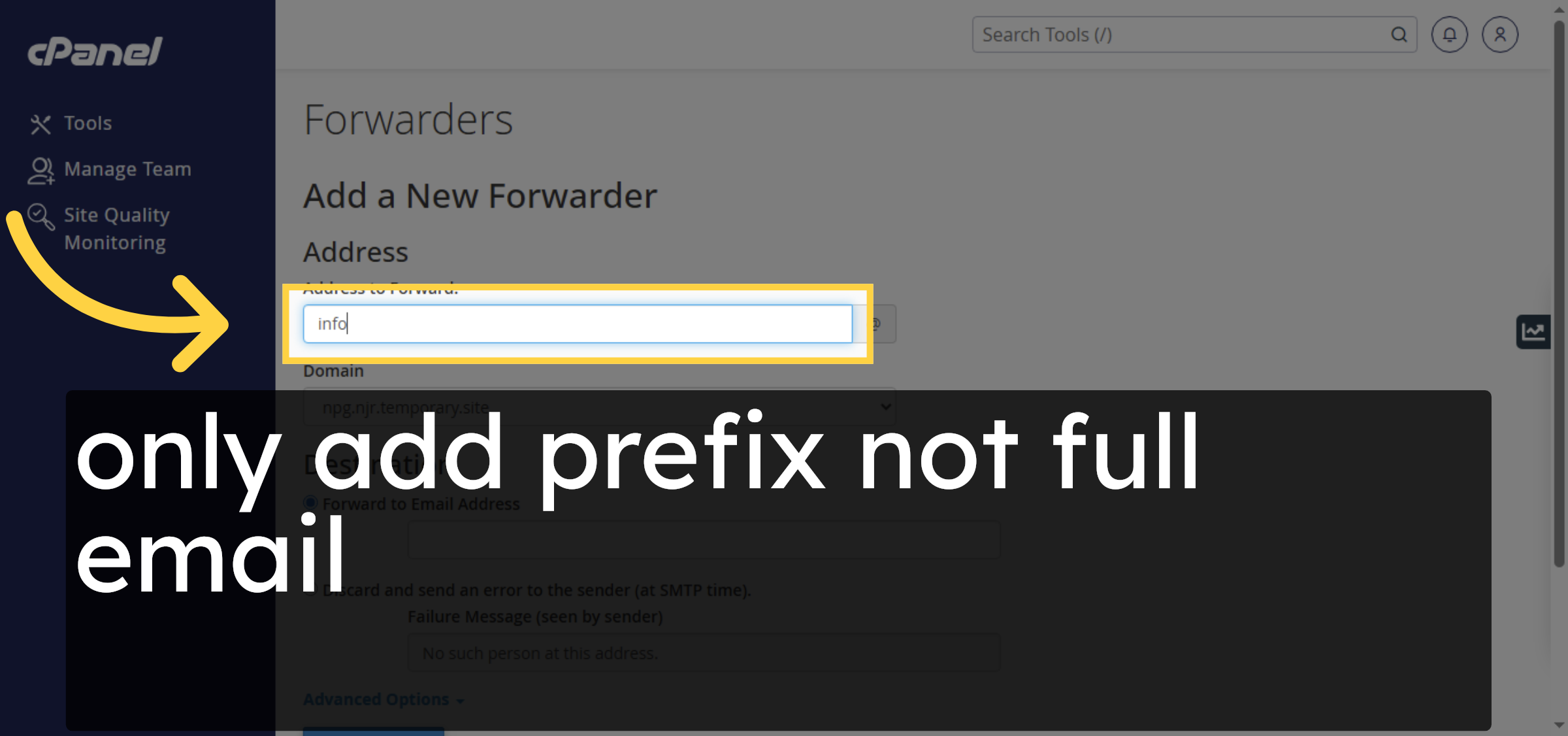 Enter Forwarder Address