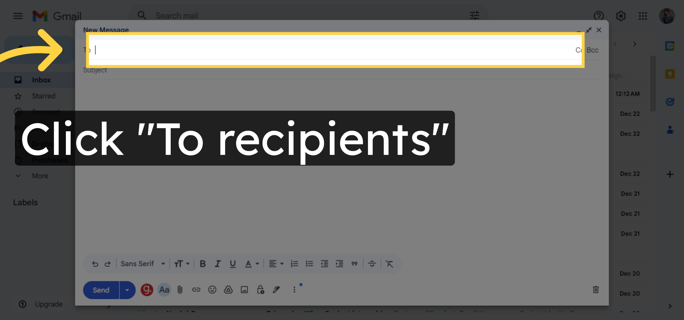 Select Email Recipients Field Again