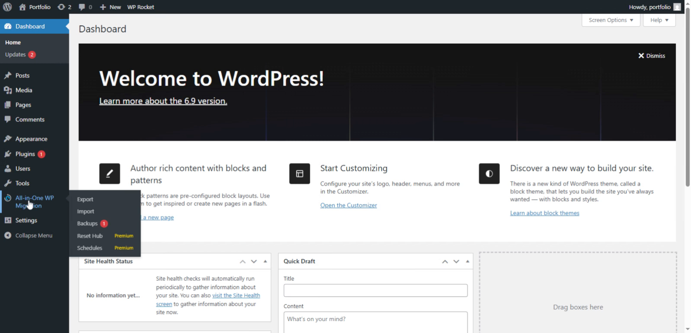 This is the another domain dashboard where we are restoring backup