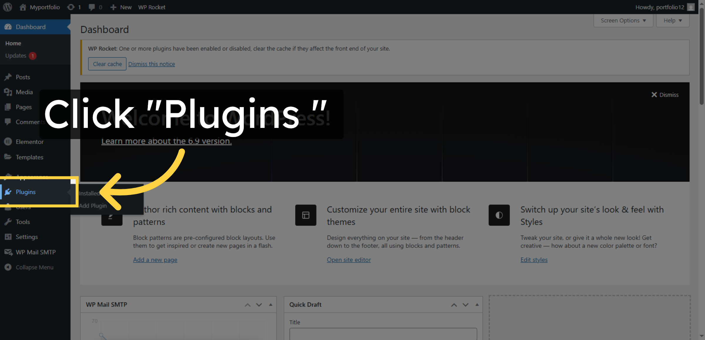 Open Plugins Section