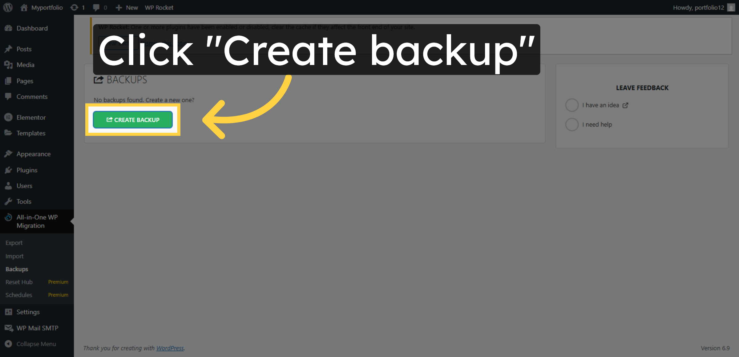 Create New Backup