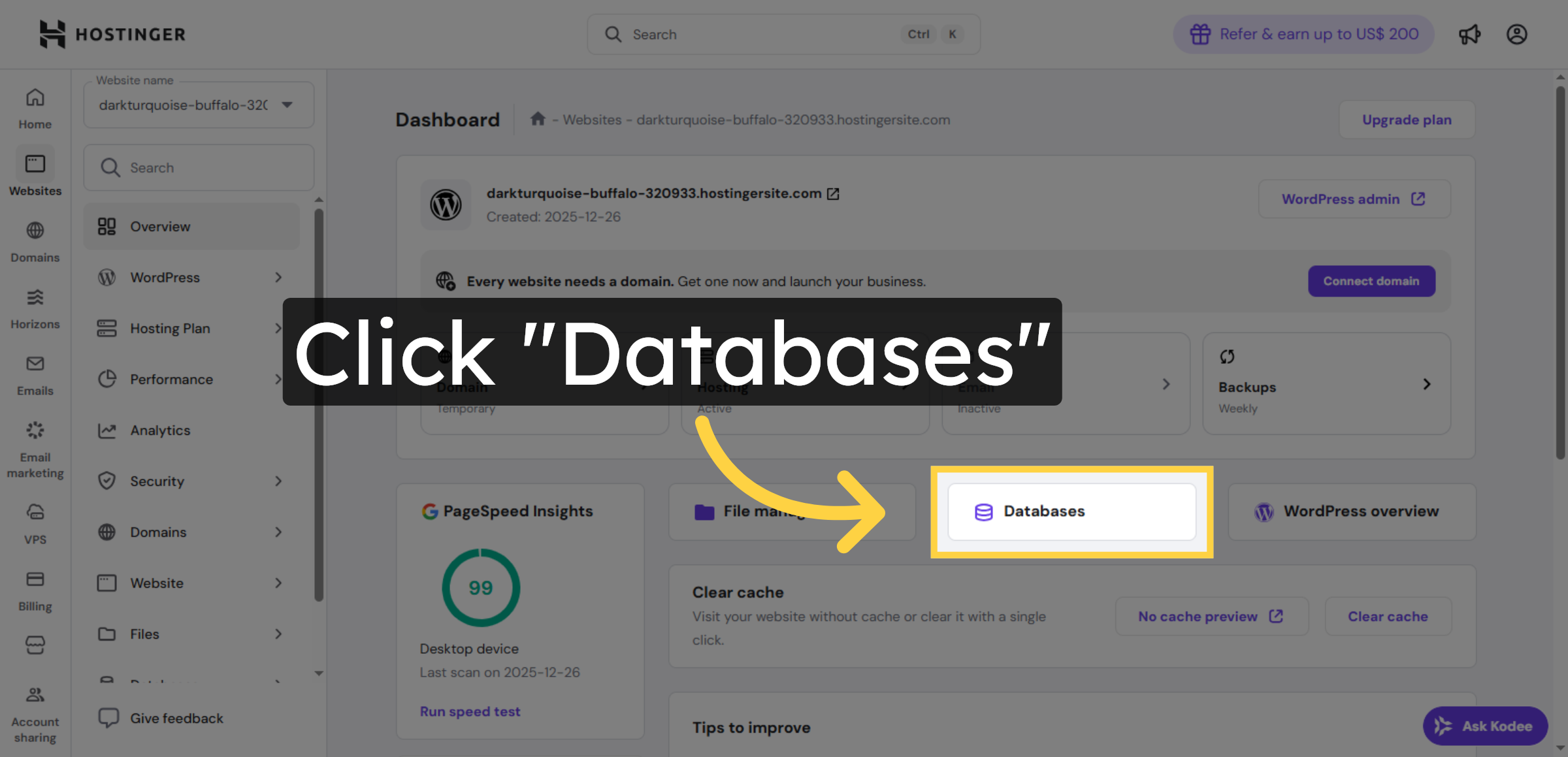 Access Databases Menu