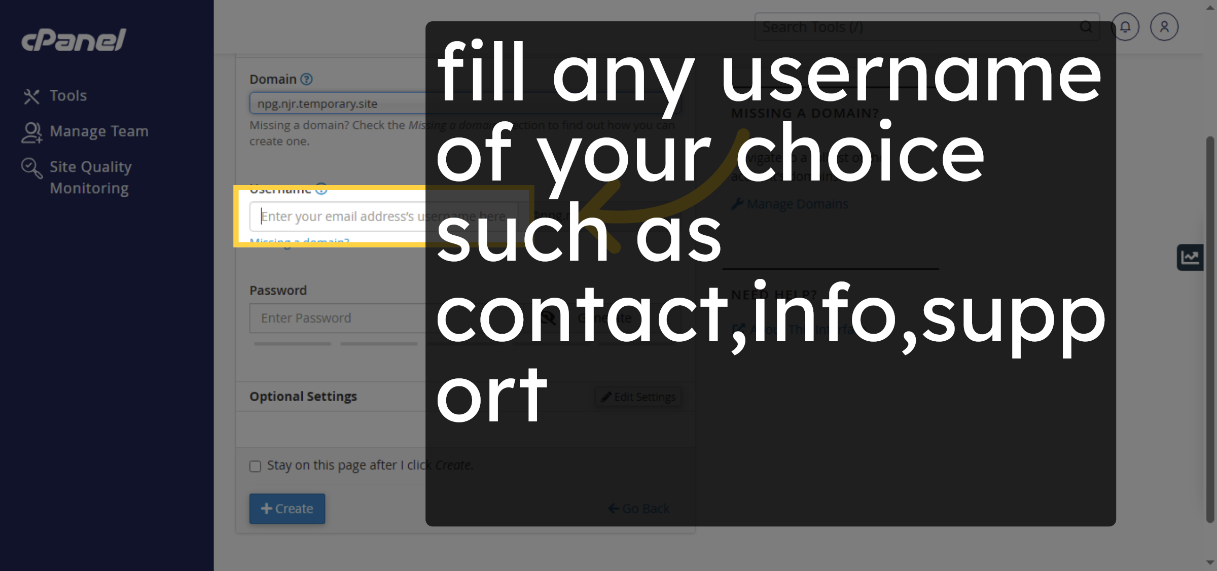Select Username Field