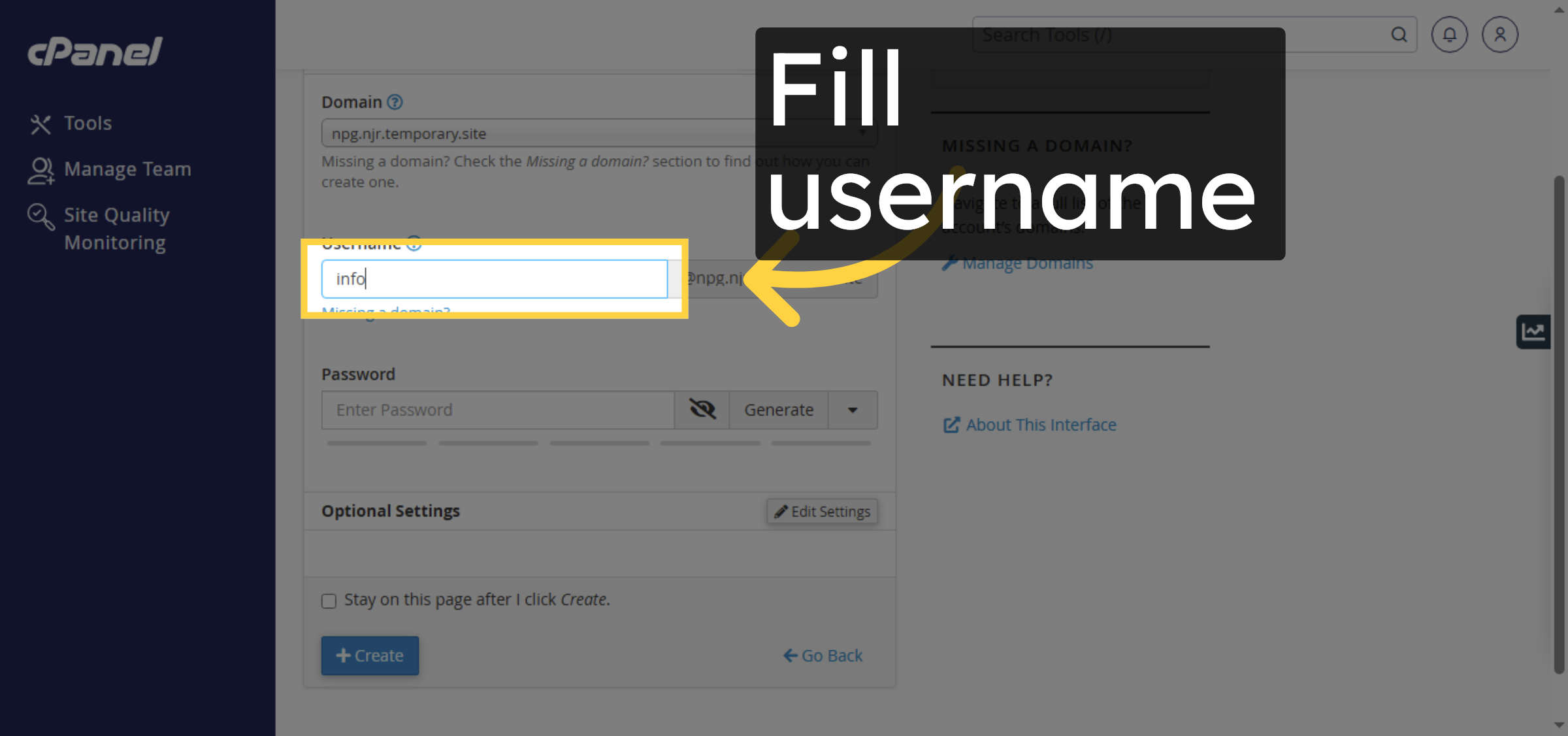 Enter Email Username