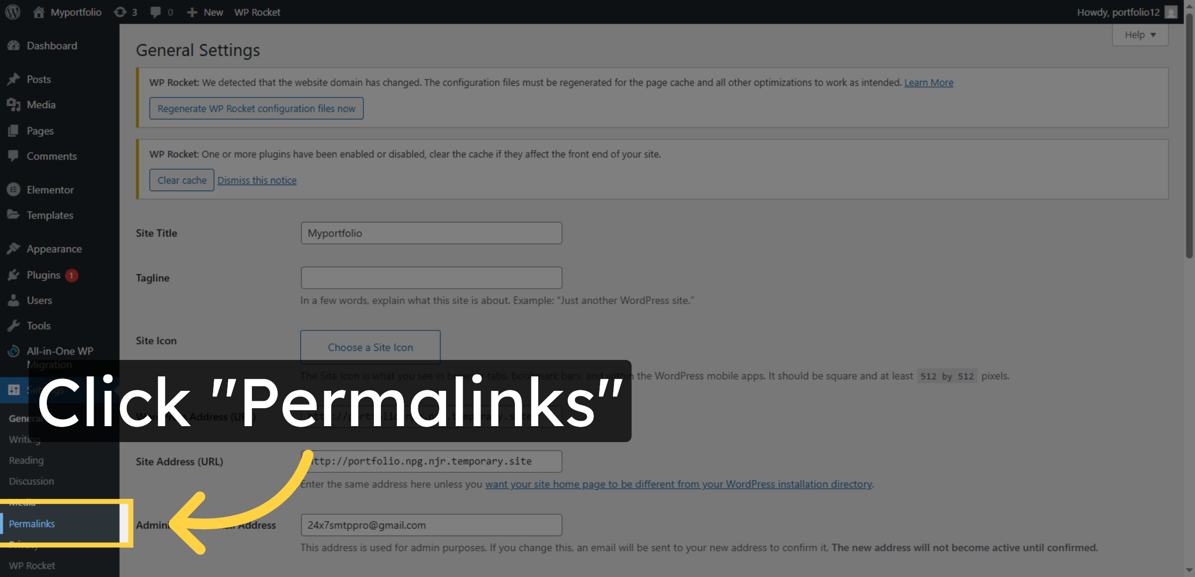 Select Permalinks Section
