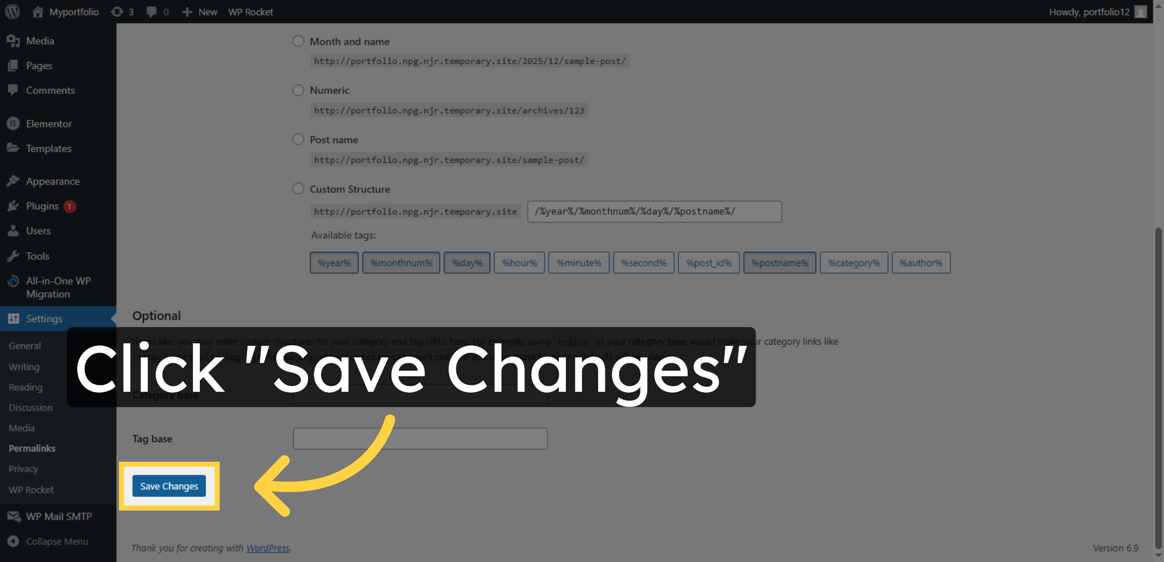 Save Permalink Changes