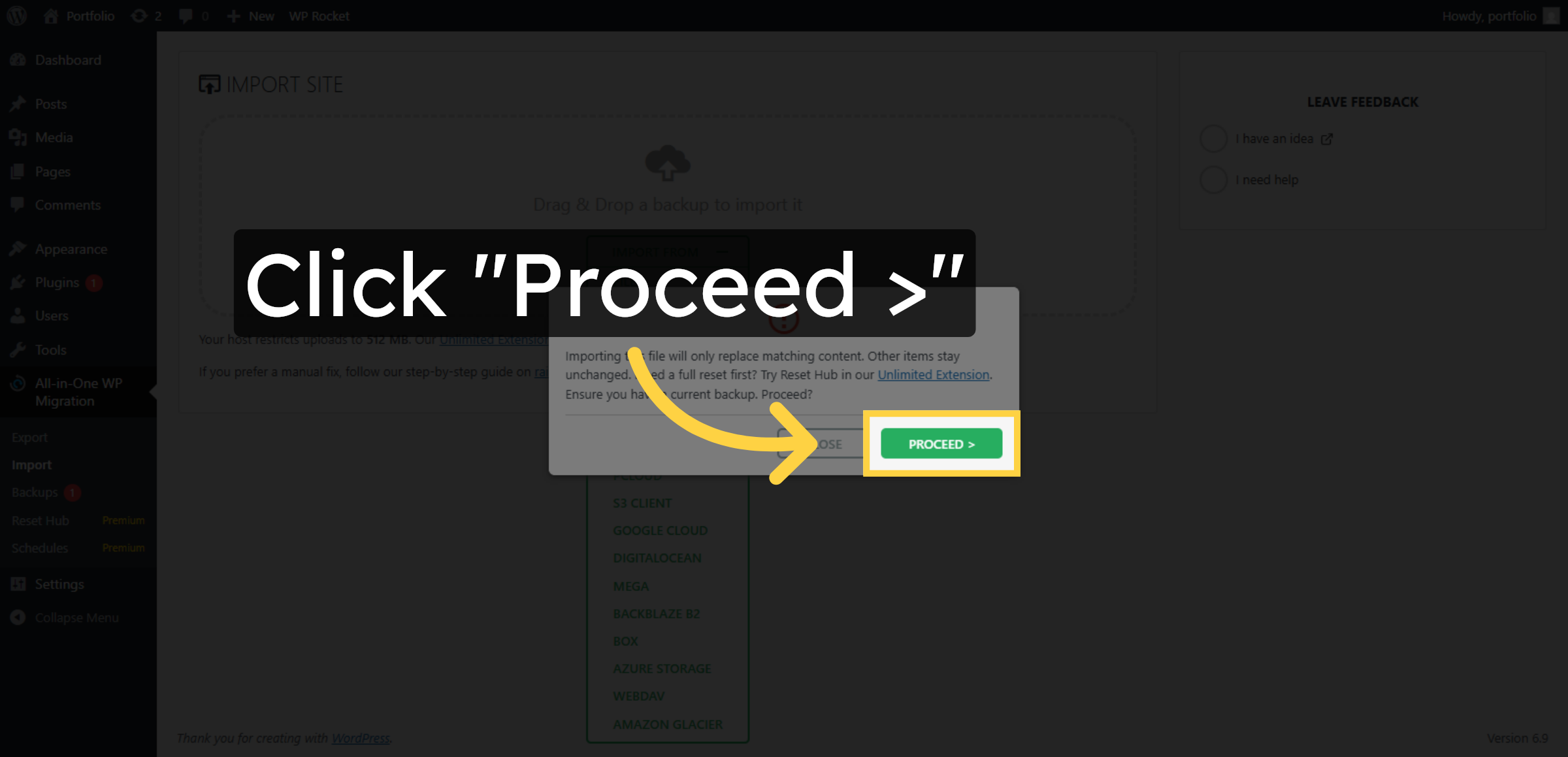 Click Proceed Button