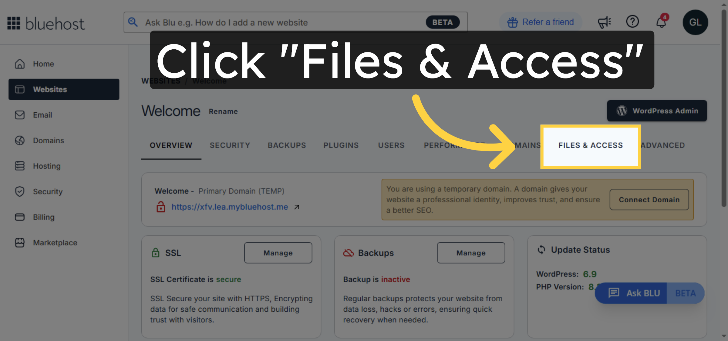 Access Files and Access Settings