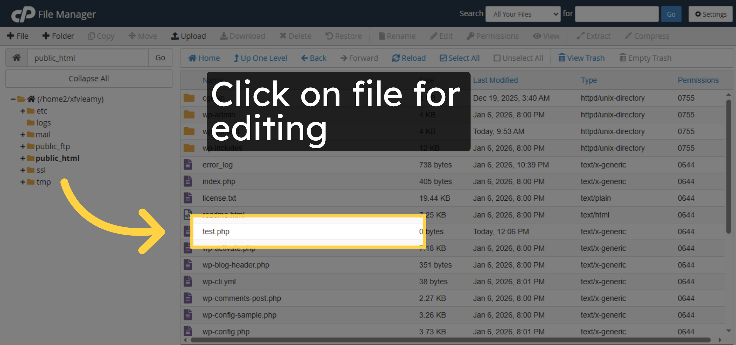 Select File For Editing