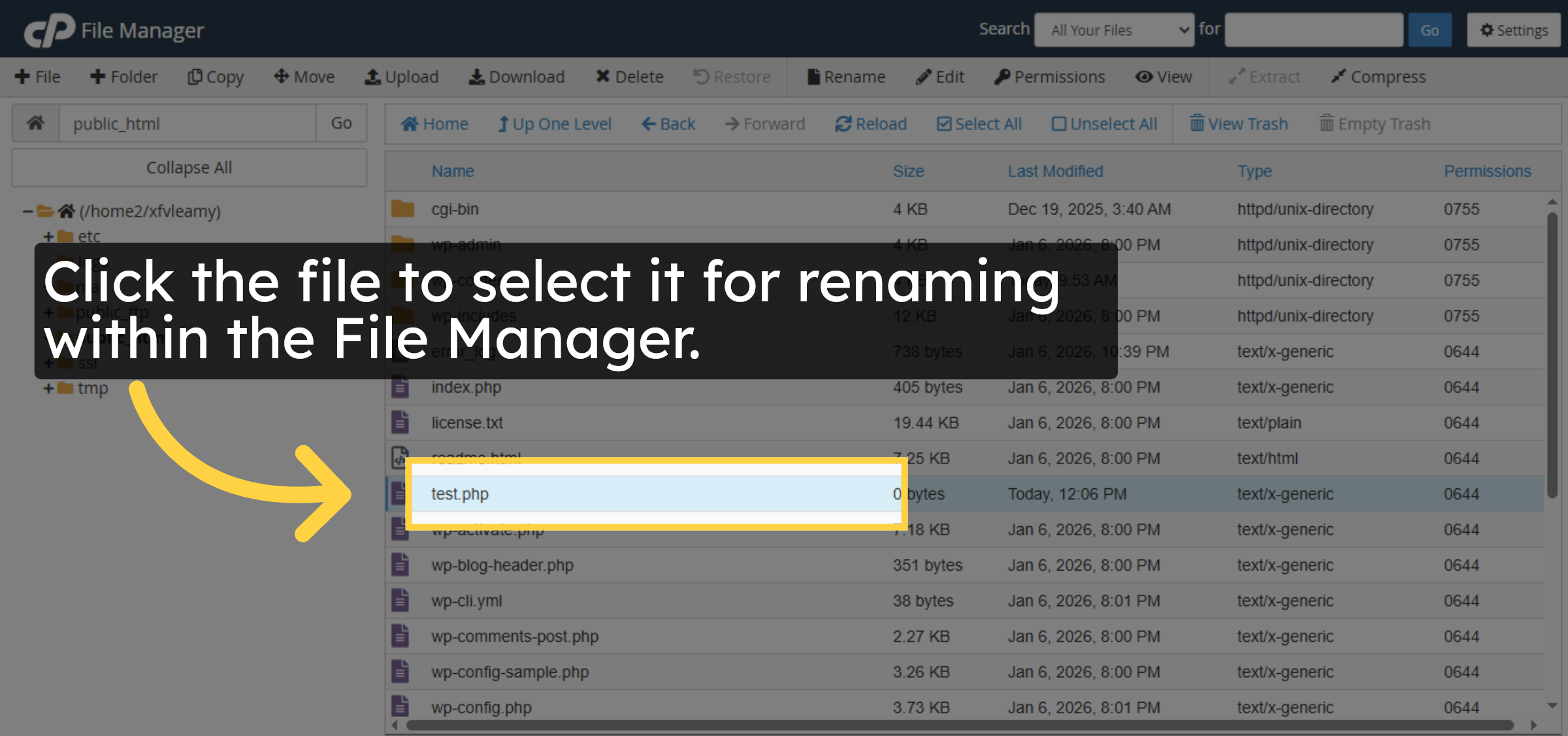 Select File For Rename