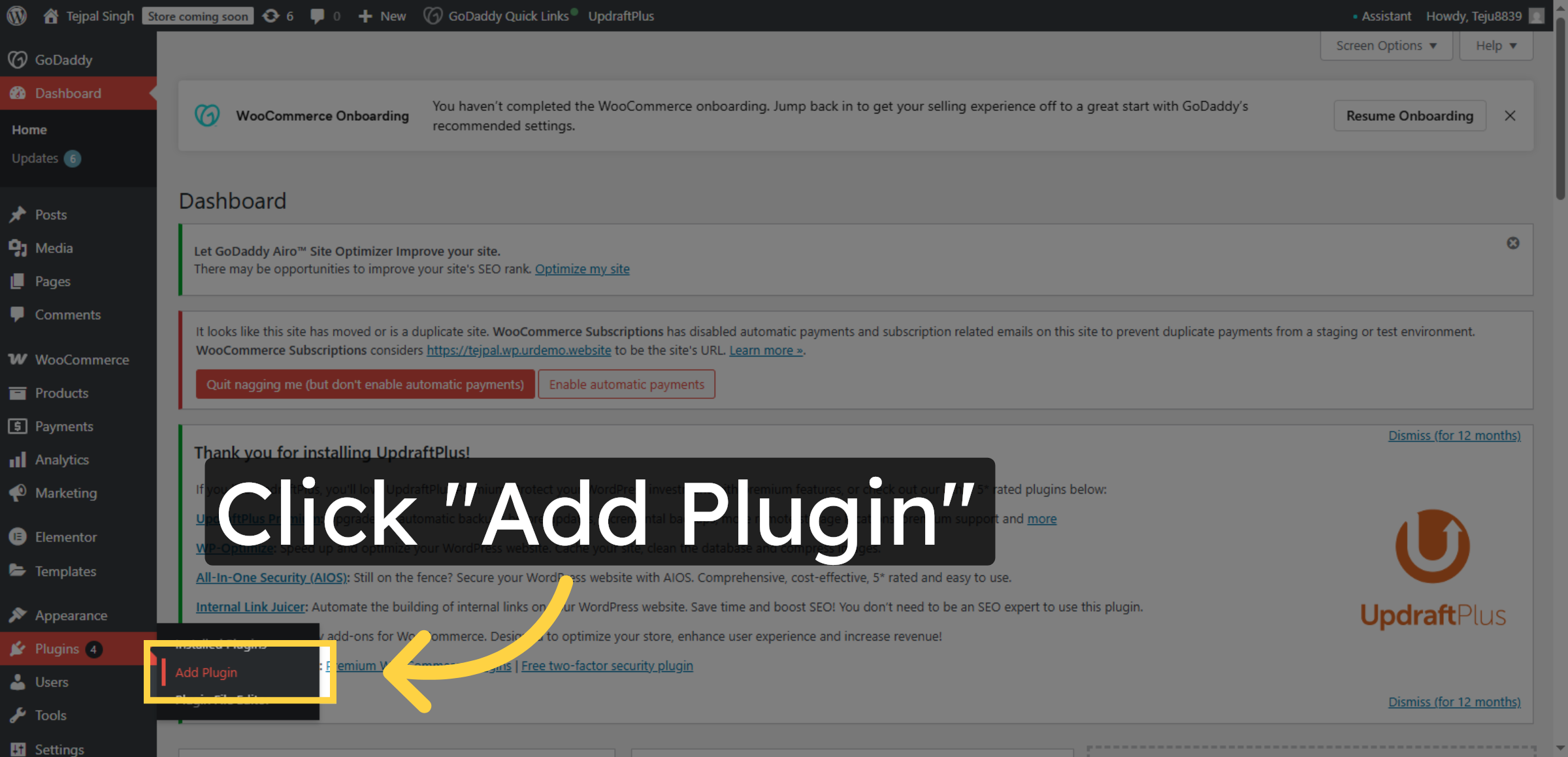 Navigate To Add Plugins