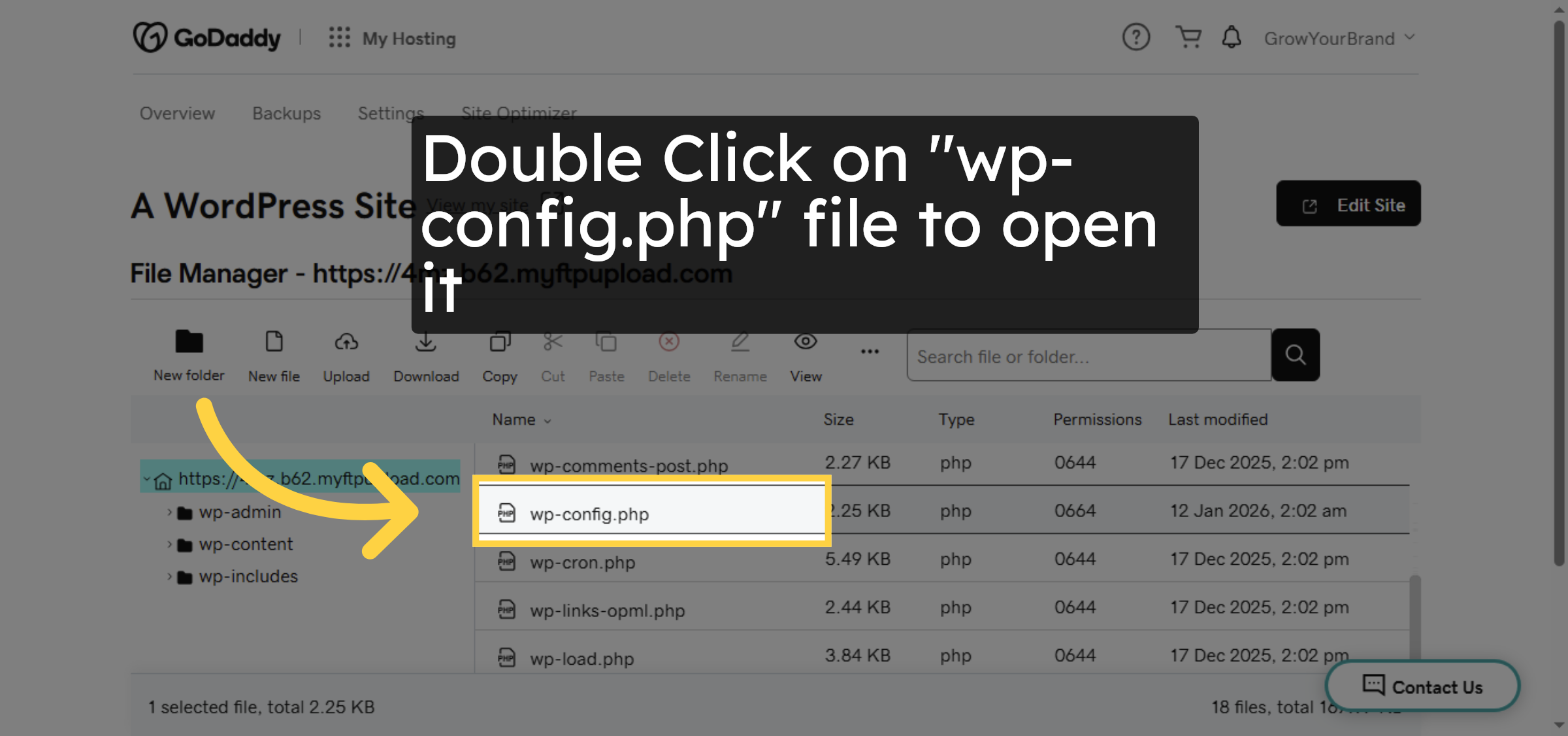 Open wp-config.php File