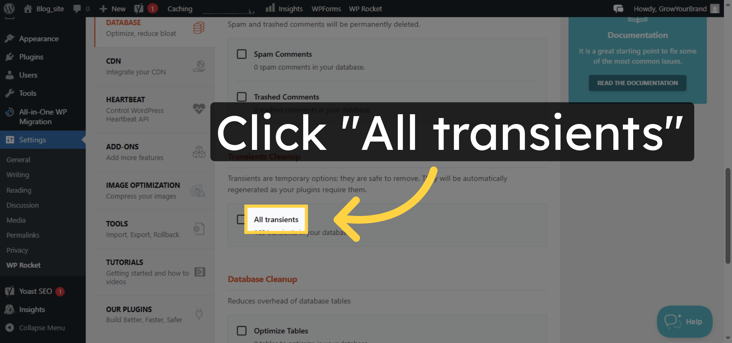Select All Transients