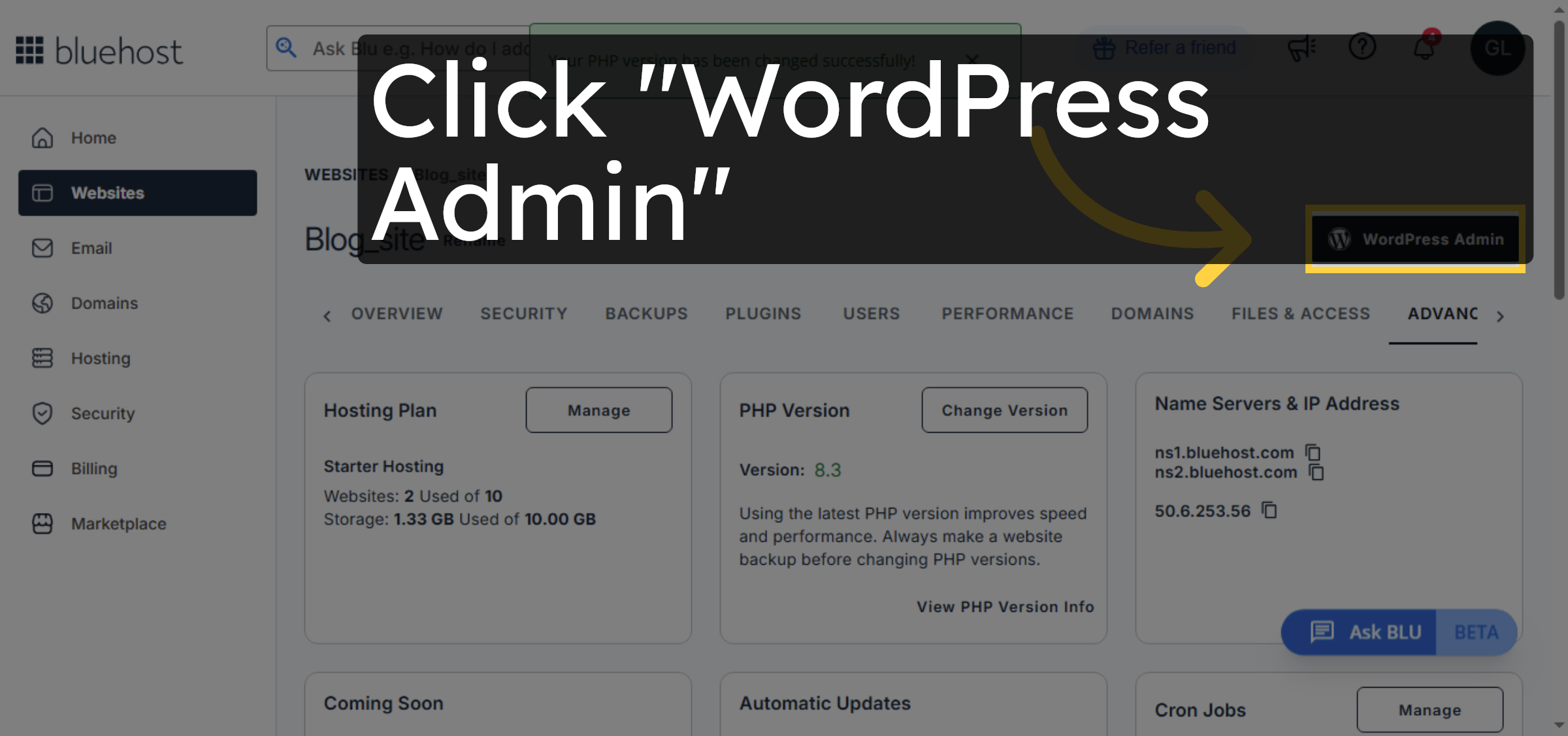 Open WordPress Admin
