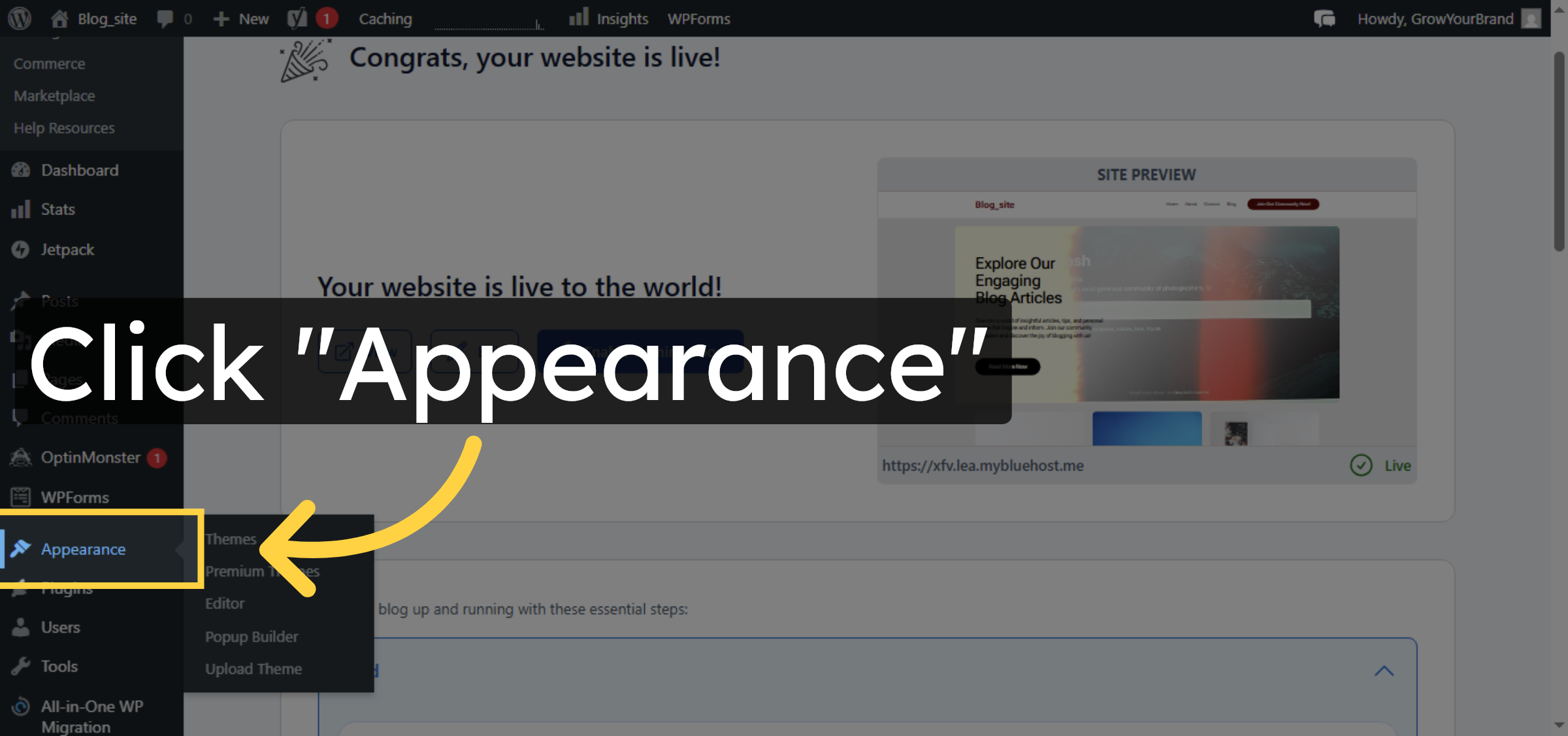 Navigate To Appearance