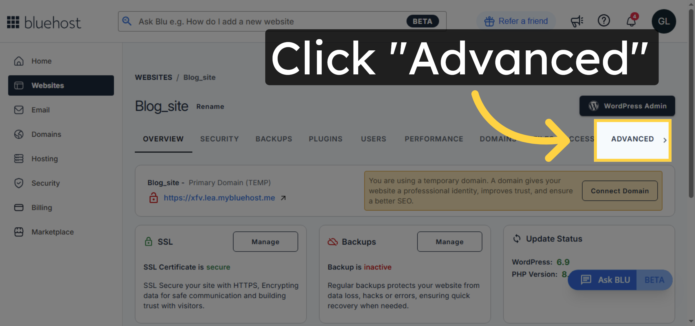 Access Advanced Settings