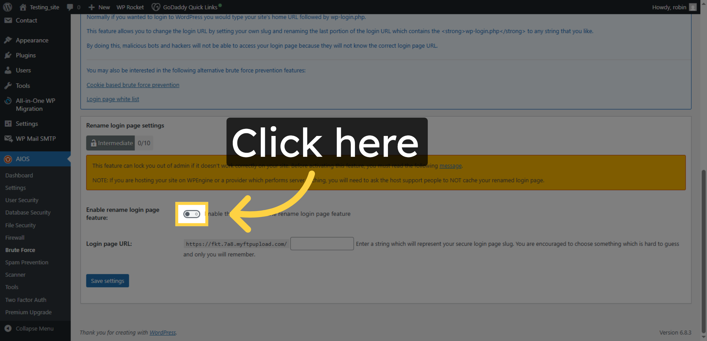 Enable rename login page feature